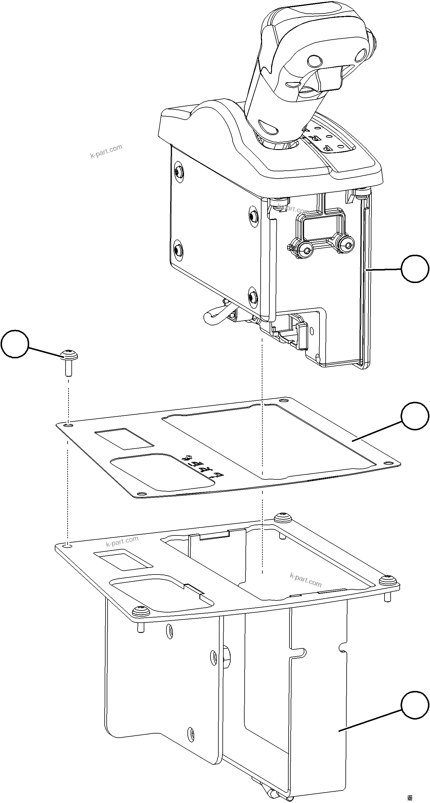 Komatsu parts book diagram for AFE75-B 980E-5 S/N A50006 - A50007 TECK: SHIFT LEVER INSTALLATION
