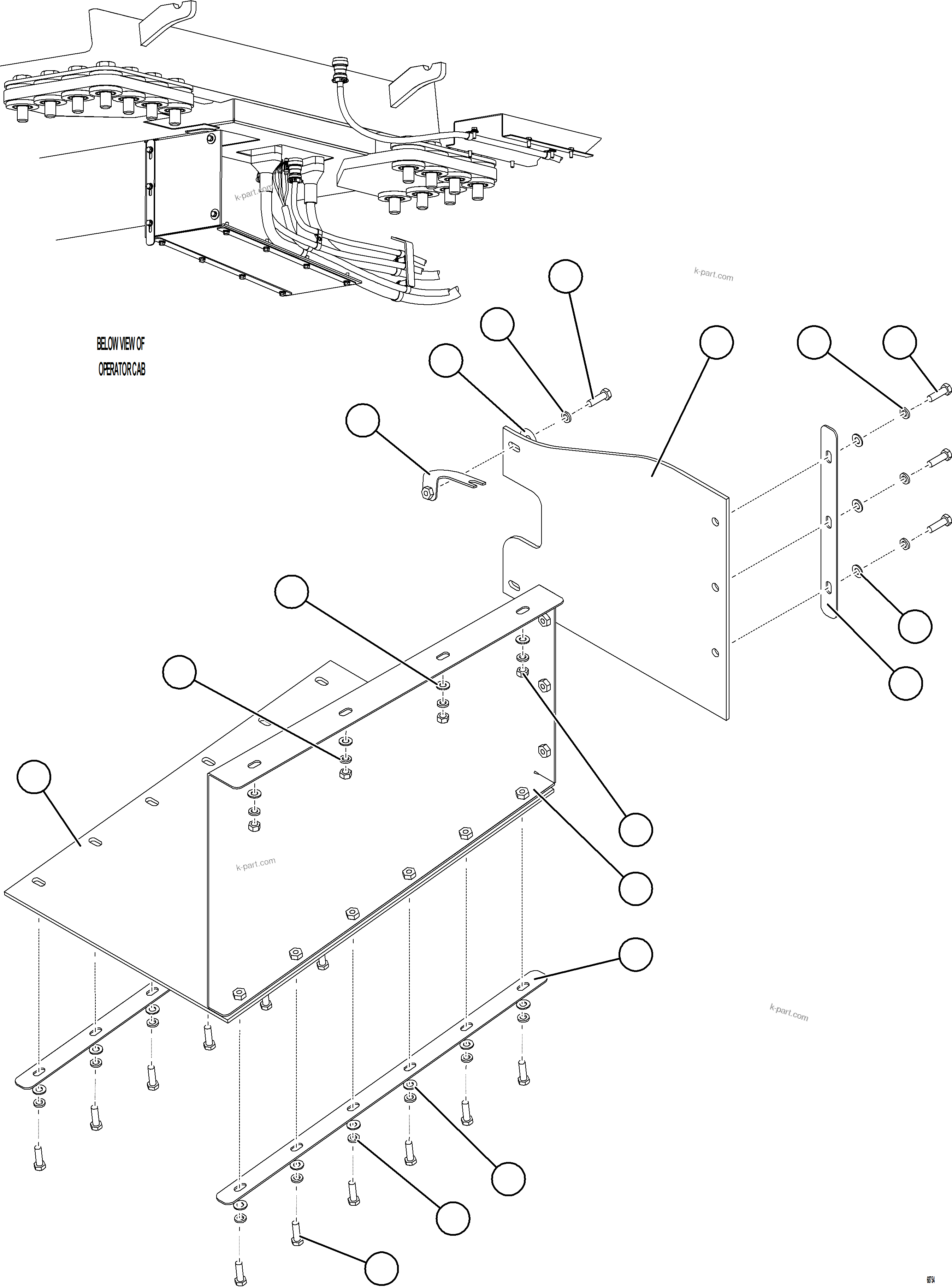Komatsu parts book diagram for AFE75-B 980E-5 S/N A50006 - A50007 TECK: CONTROL CABINET MUD FLAPS