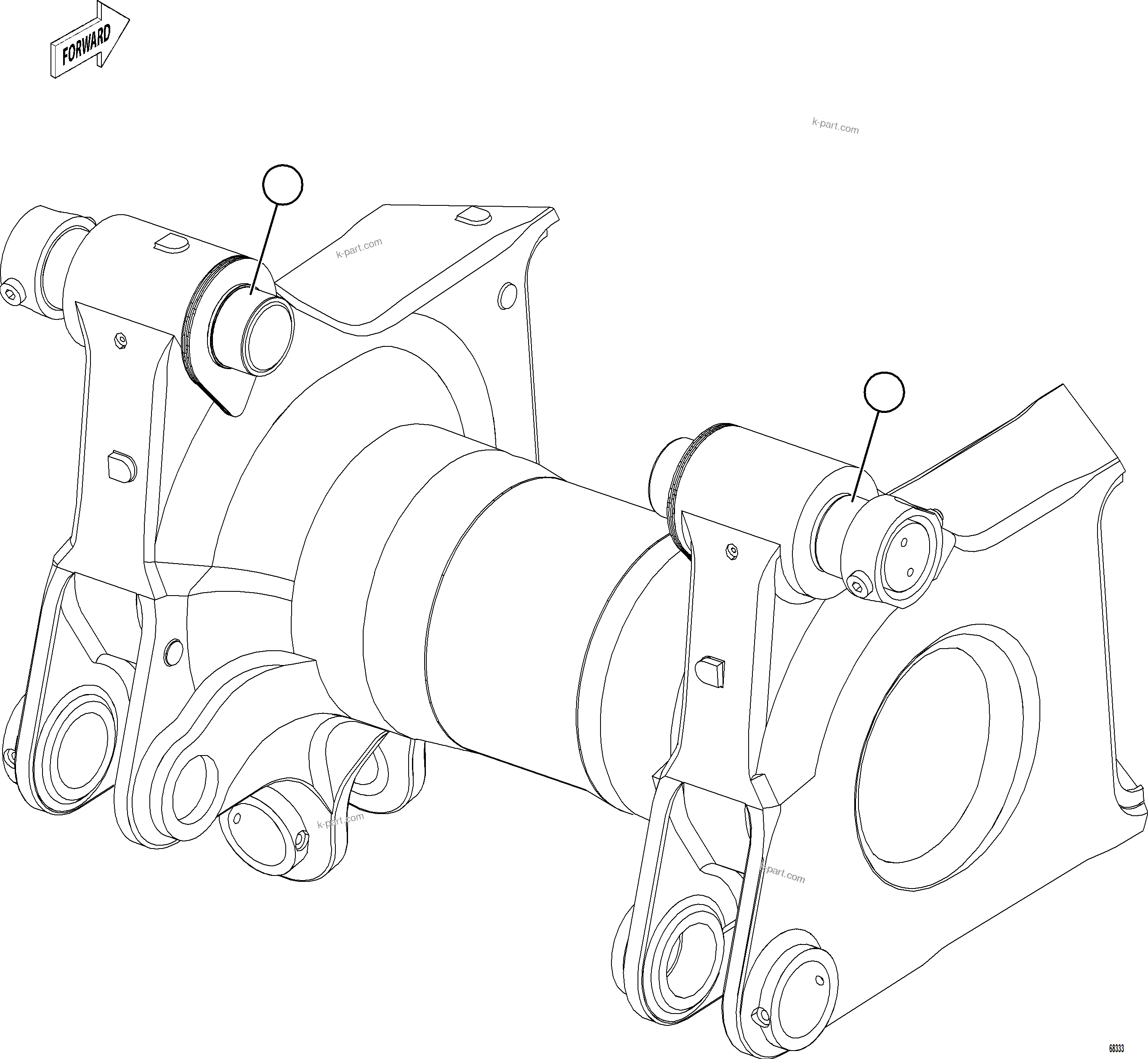 Komatsu parts book diagram for AFE75-B 980E-5 S/N A50006 - A50007 TECK: BODY PIVOT    2/3