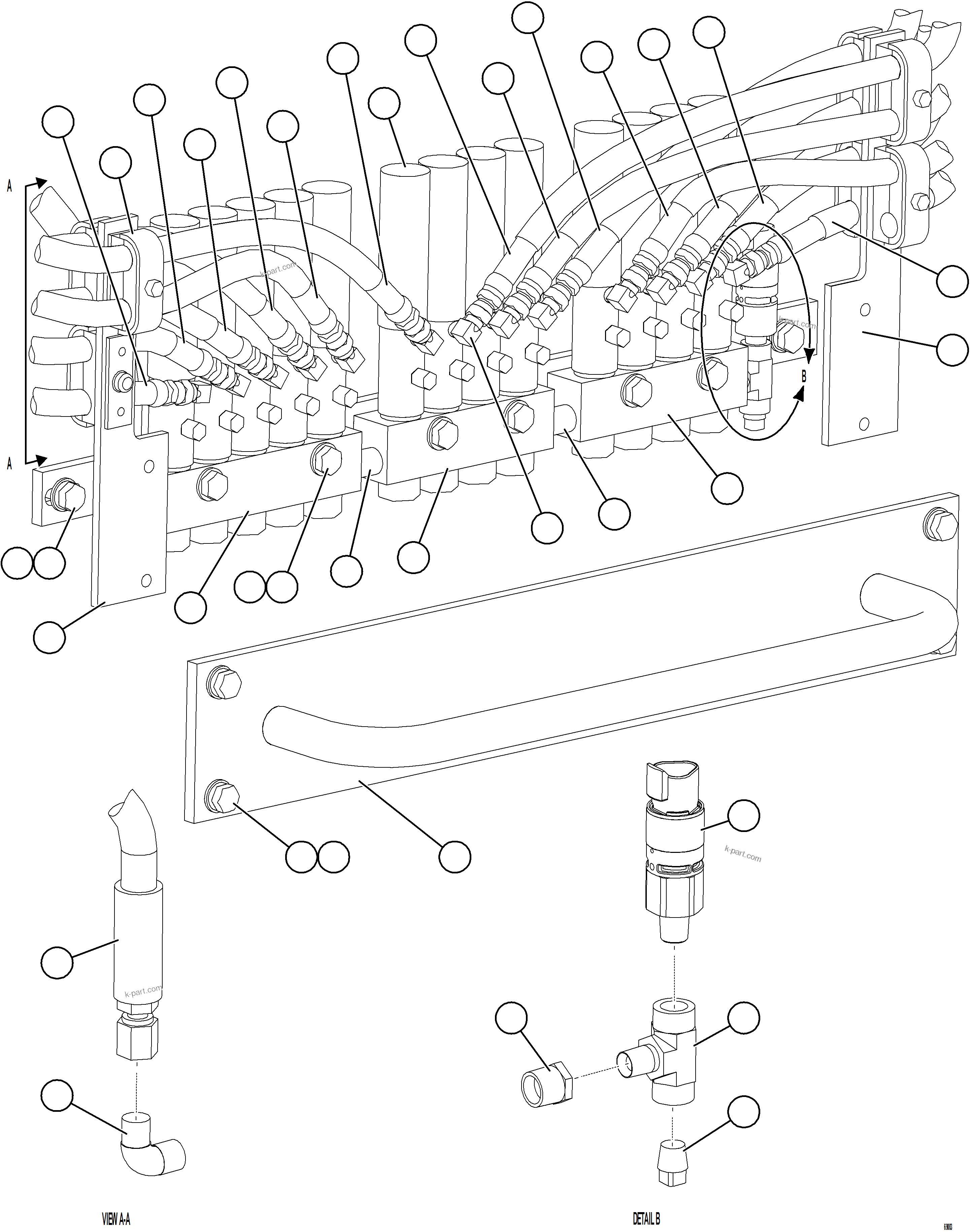 Komatsu parts book diagram for AFE75-B 980E-5 S/N A50006 - A50007 TECK: AUTOMATIC LUBRICATION SYSTEM - REAR AXLE    1/2