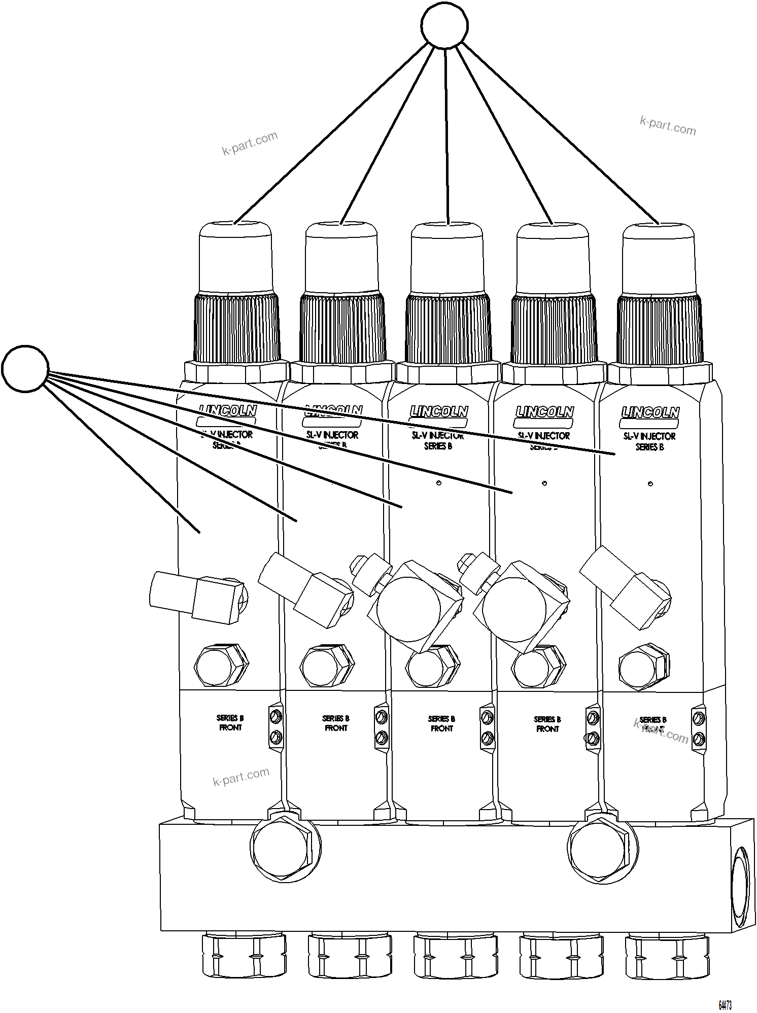 Komatsu parts book diagram for AFE75-B 980E-5 S/N A50006 - A50007 TECK: 5-PIECE INJECTOR ASSEMBLY    58B-80-01290