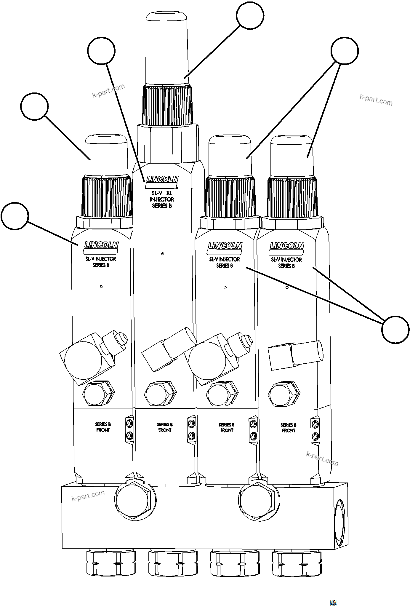 Komatsu parts book diagram for AFE75-B 980E-5 S/N A50006 - A50007 TECK: 4-PIECE CUSTOM INJECTOR ASSEMBLY    58B-80-02020