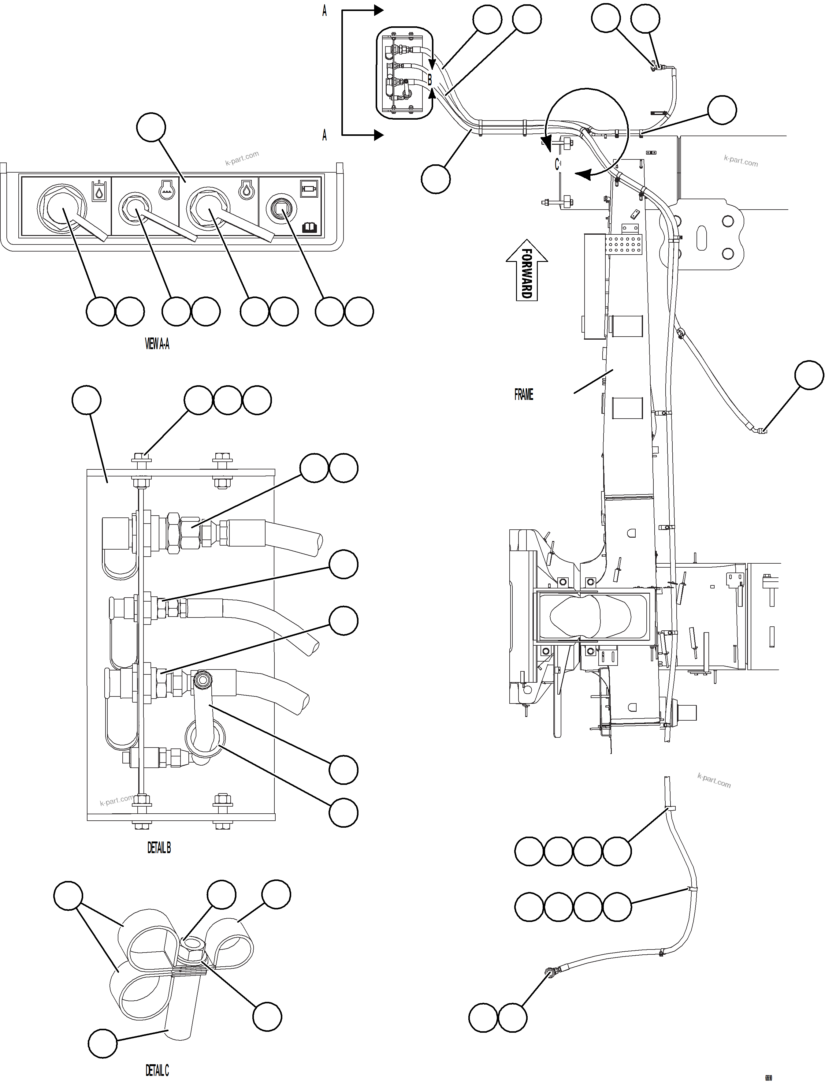 Komatsu parts book diagram for AFE75-B 980E-5 S/N A50006 - A50007 TECK: SERVICE CENTER - LH