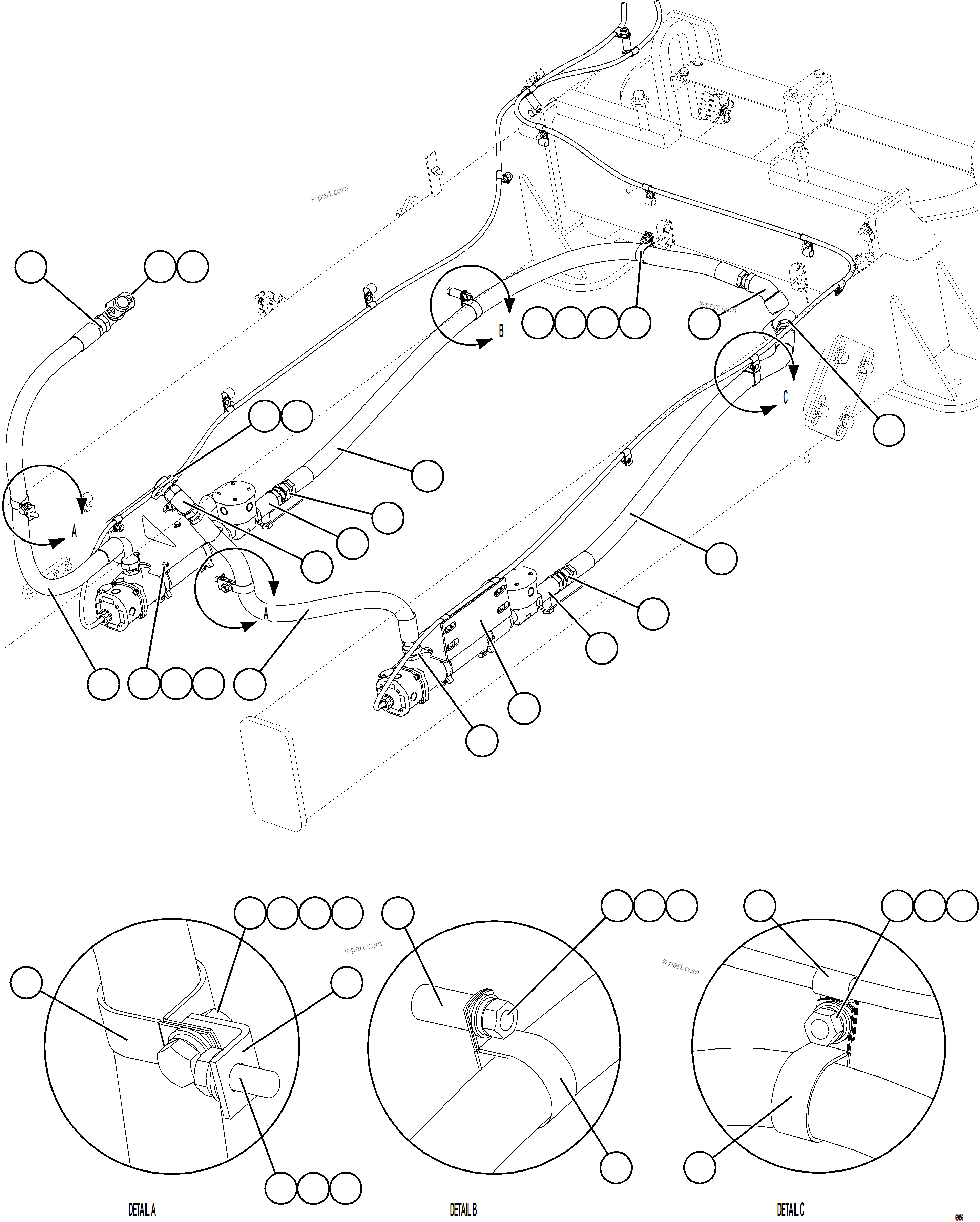 Komatsu parts book diagram for AFE75-B 980E-5 S/N A50006 - A50007 TECK: HOTSTART - ENGINE COOLANT ASSEMBLY