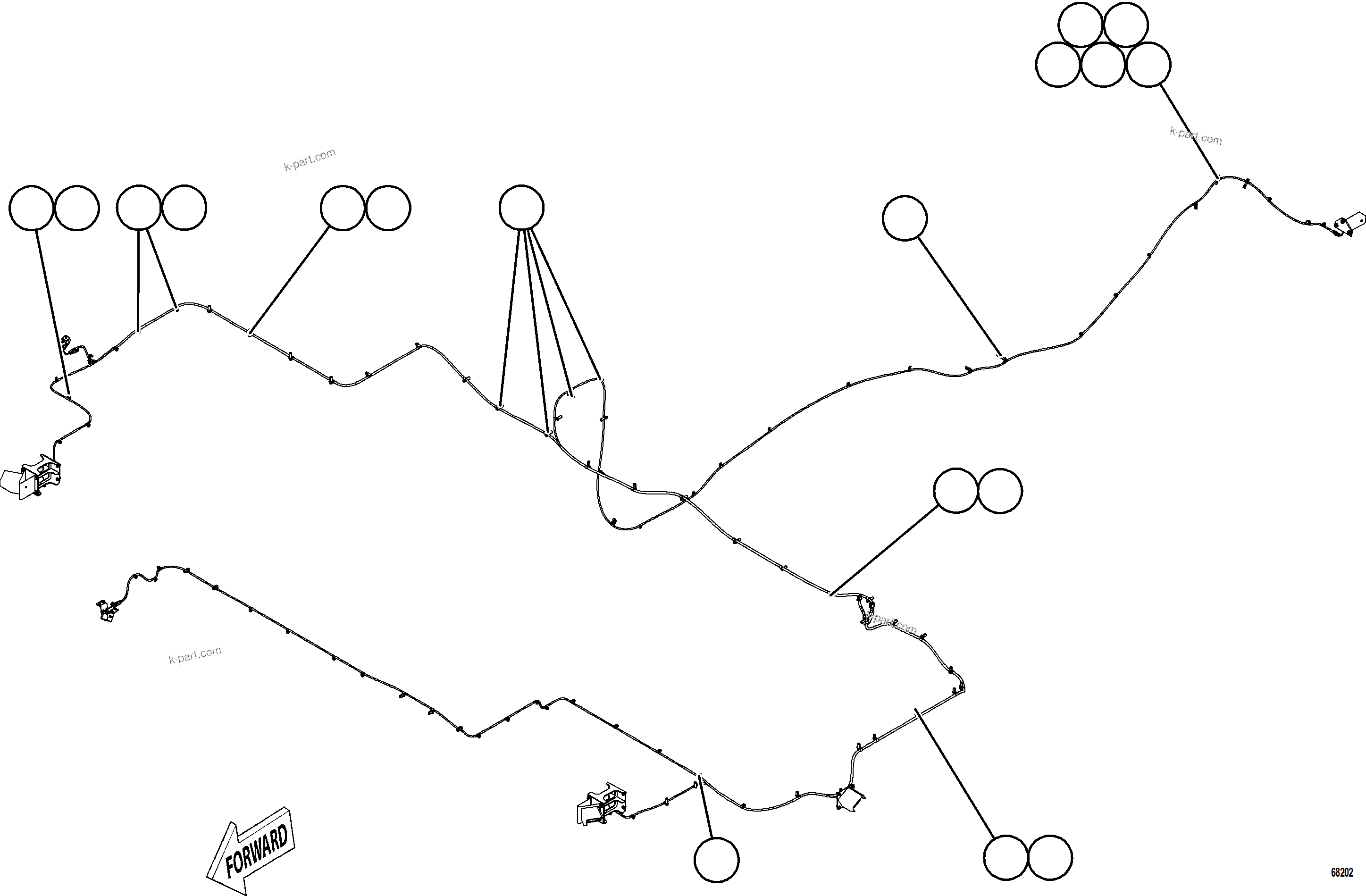 Komatsu parts book diagram for AFE75-B 980E-5 S/N A50006 - A50007 TECK: KOMVISION CAMERA HARNESS ROUTING