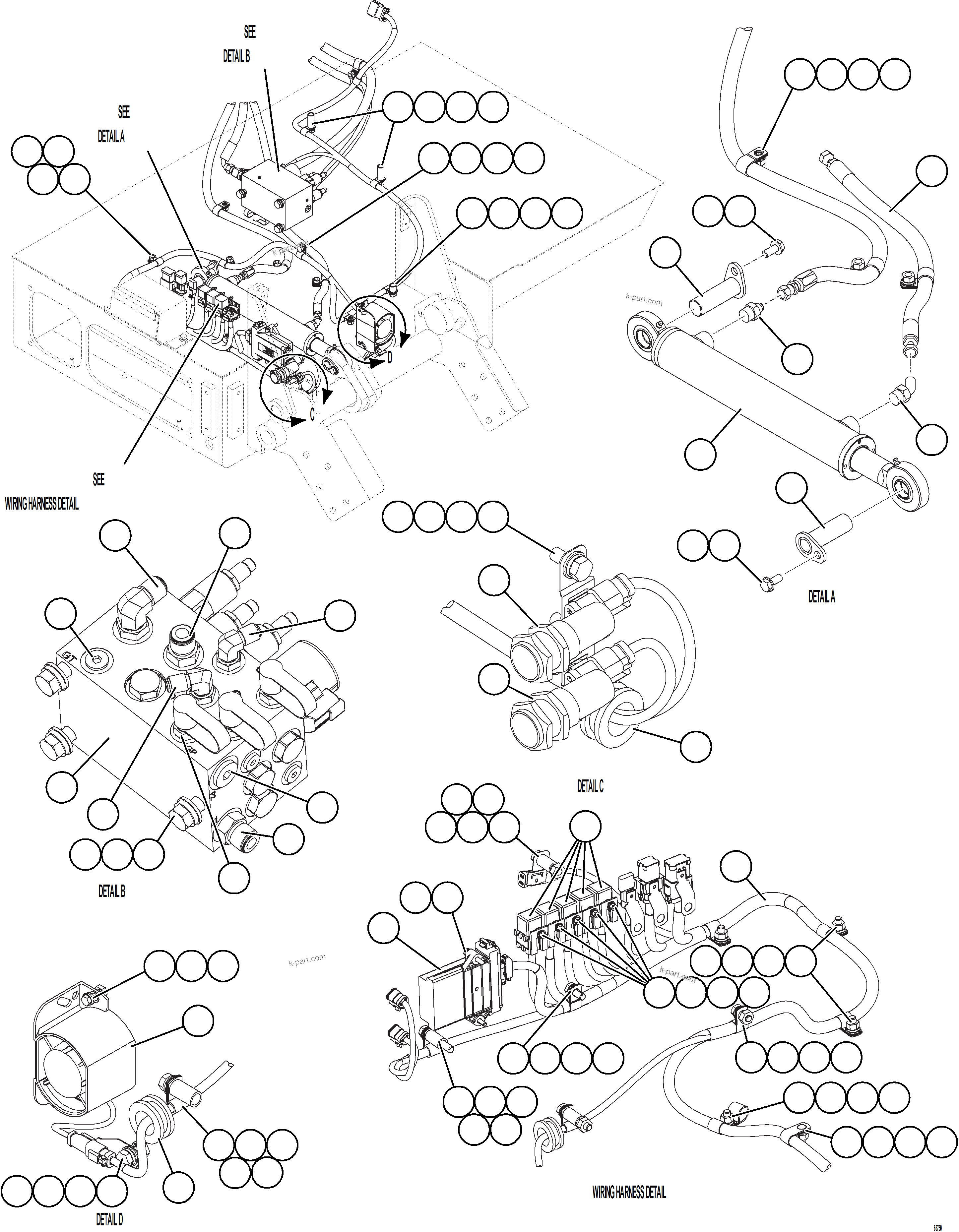 Komatsu parts book diagram for AFE75-B 980E-5 S/N A50006 - A50007 TECK: PLATFORM ASSEMBLY    58B-54-04970    2/2
