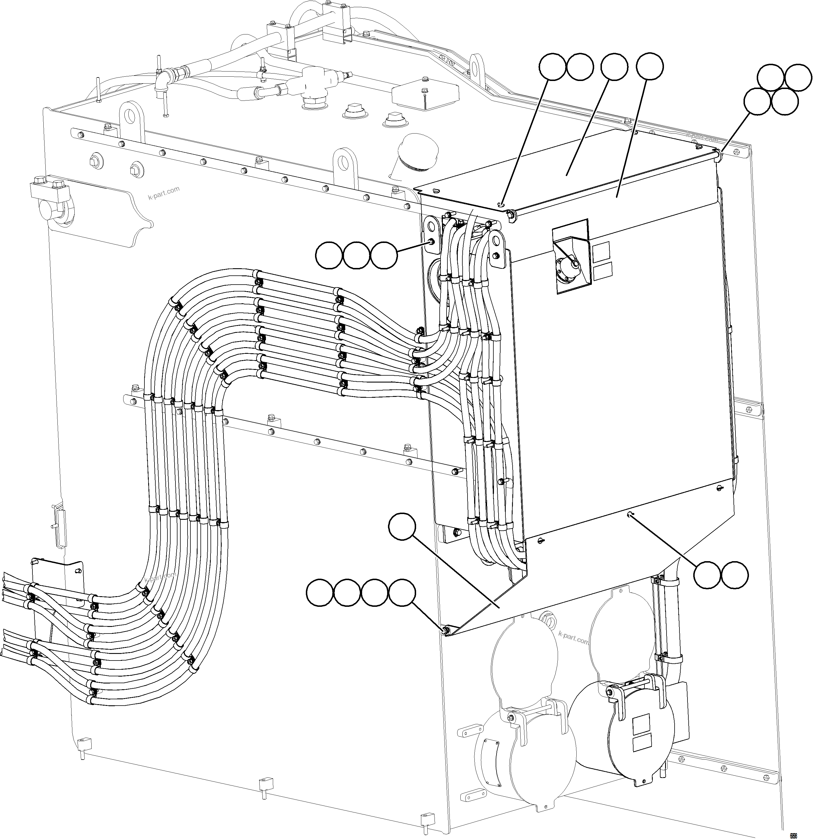 Komatsu parts book diagram for AFE75-M 980E-5 S/N A50044 - A50046, A50048  COPPER MOUNTAIN: DEF TANK COVERS