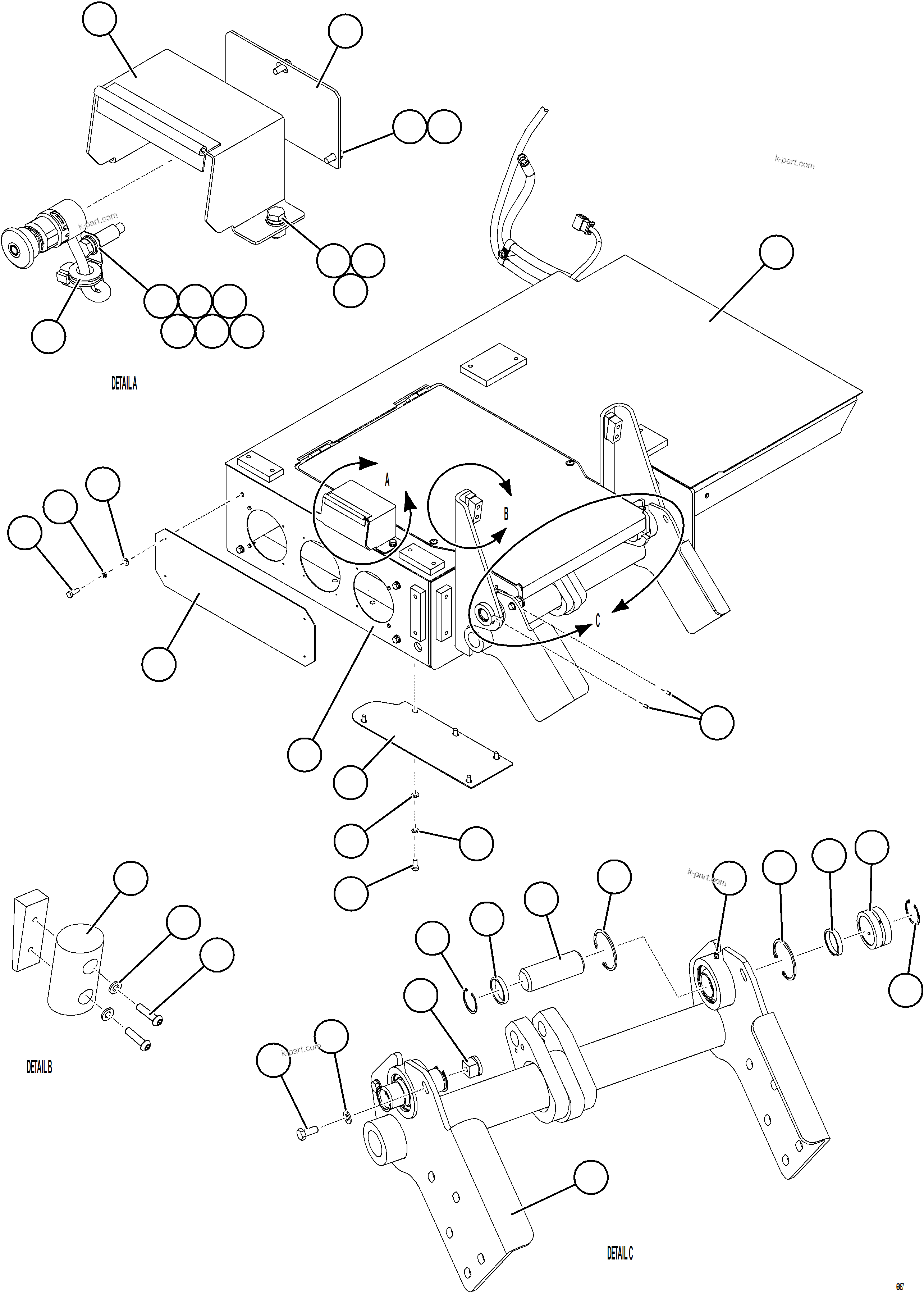 Komatsu parts book diagram for AFE75-M 980E-5 S/N A50044 - A50046, A50048  COPPER MOUNTAIN: PLATFORM ASSEMBLY    1/3    58B-54-04970