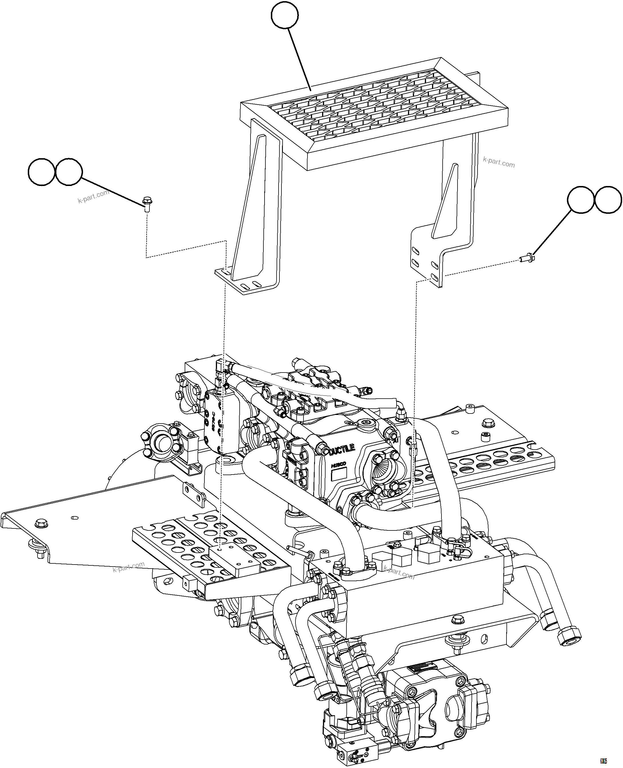 Komatsu parts book diagram for AFE75-M 980E-5 S/N A50044 - A50046, A50048  COPPER MOUNTAIN: PUMP MODULE STEP