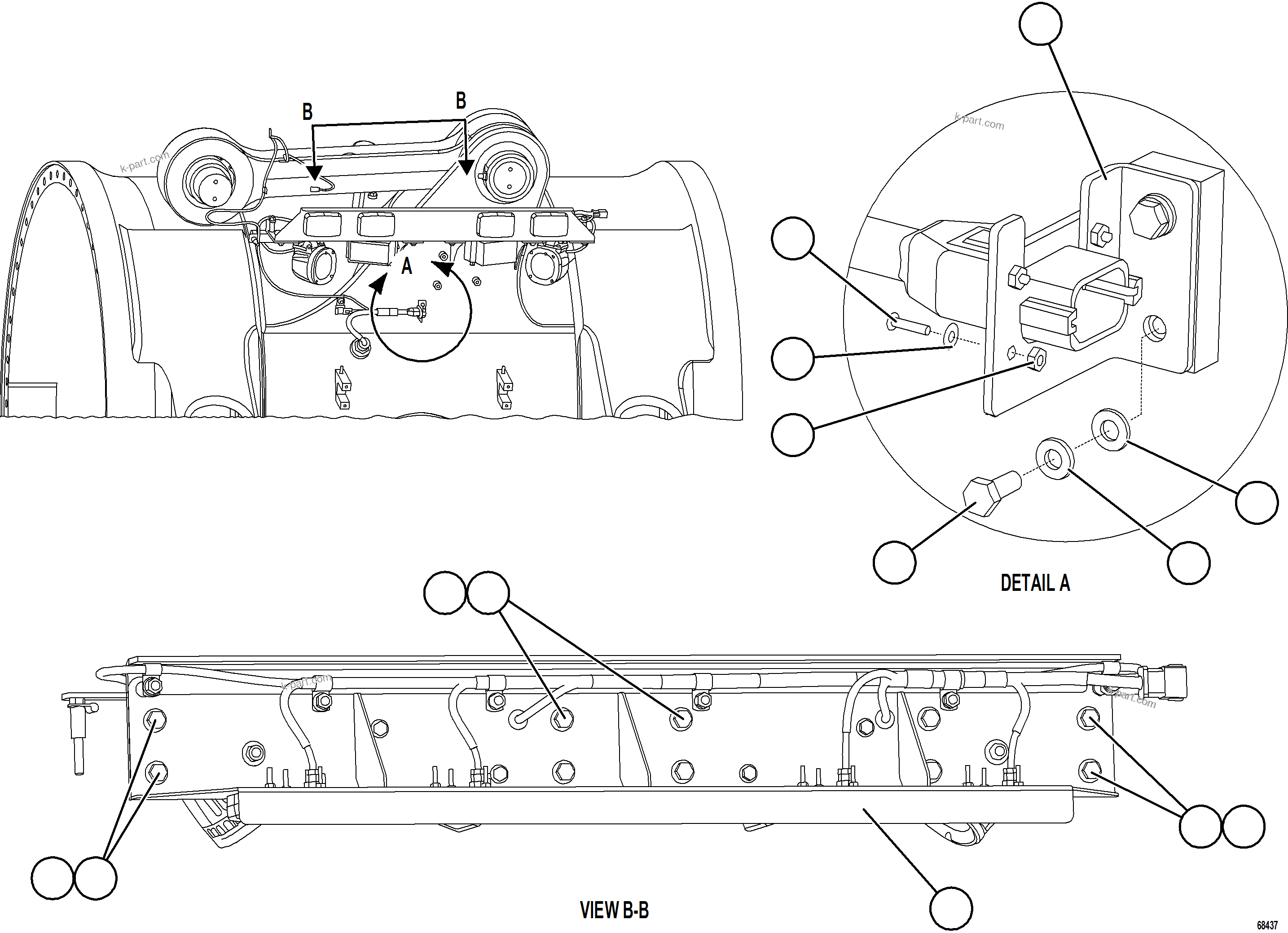 Komatsu parts book diagram for AFE75-M 980E-5 S/N A50044 - A50046, A50048  COPPER MOUNTAIN: REAR AXLE LIGHTS & BACKUP ALARMS    1/2