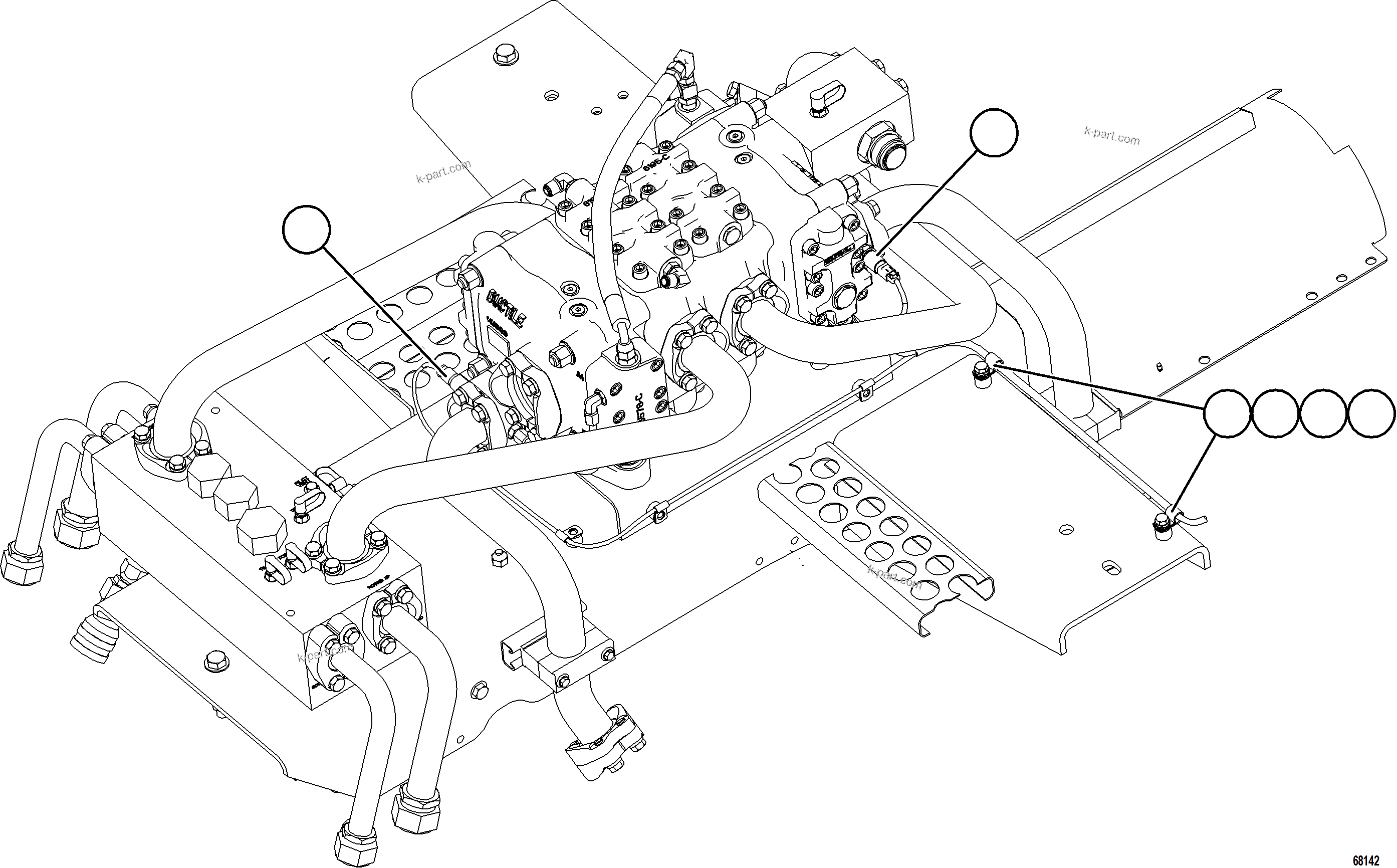 Komatsu parts book diagram for AFE75-M 980E-5 S/N A50044 - A50046, A50048  COPPER MOUNTAIN: PUMP MODULE PRESSURE SENSORS