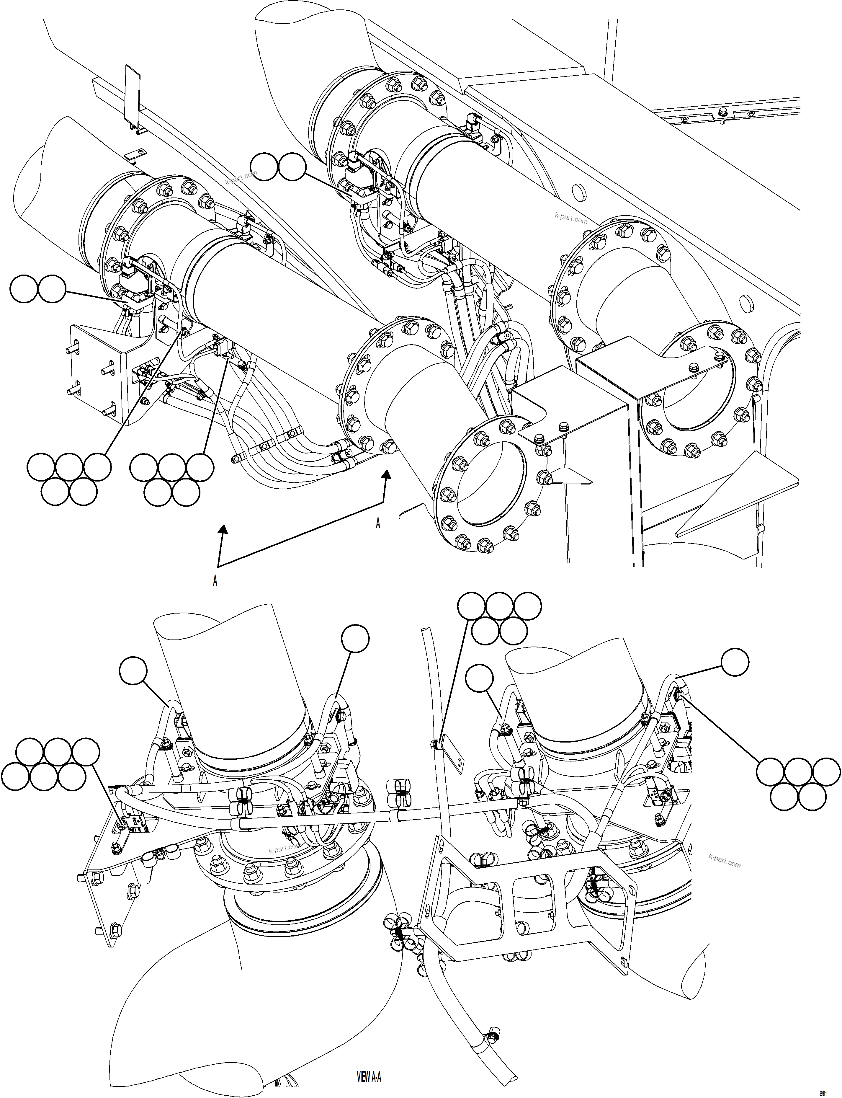Komatsu parts book diagram for AFE75-M 980E-5 S/N A50044 - A50046, A50048  COPPER MOUNTAIN: DEF SYSTEM WIRING    3/4