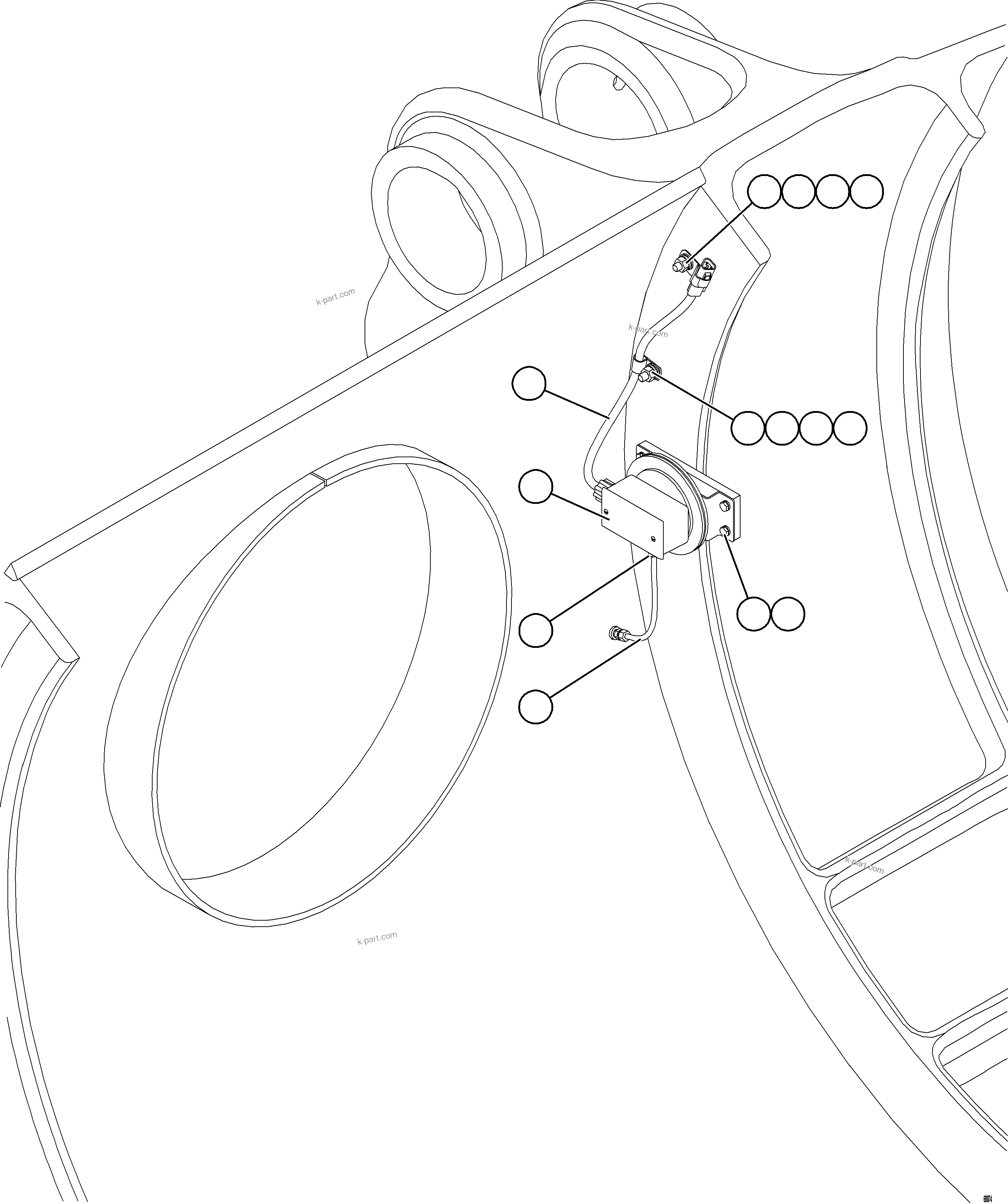 Komatsu parts book diagram for AFE75-M 980E-5 S/N A50044 - A50046, A50048  COPPER MOUNTAIN: REAR AXLE BLOWER PRESSURE SWITCH INSTALLATION