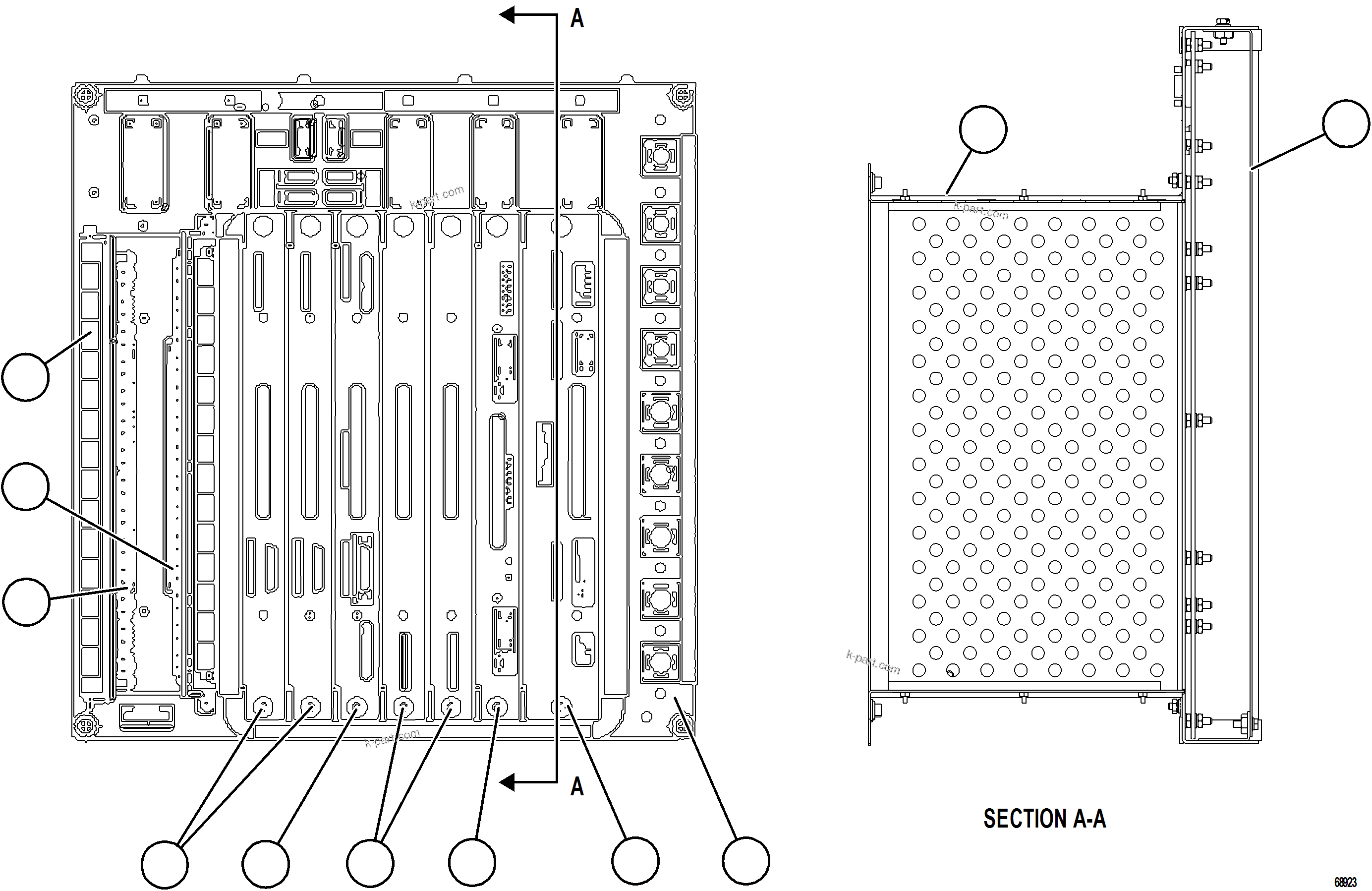 Komatsu parts book diagram for AFE75-M 980E-5 S/N A50044 - A50046, A50048  COPPER MOUNTAIN: ICP PANEL    58B-98-01910