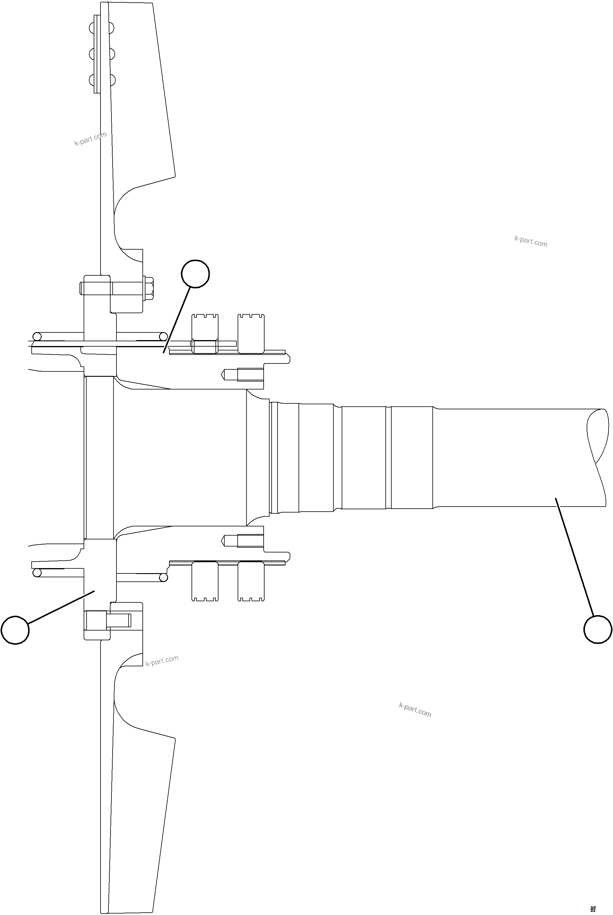 Komatsu parts book diagram for AFE75-M 980E-5 S/N A50044 - A50046, A50048  COPPER MOUNTAIN: ALTERNATOR ROTOR ASSEMBLY    5/5    58B-06-07170