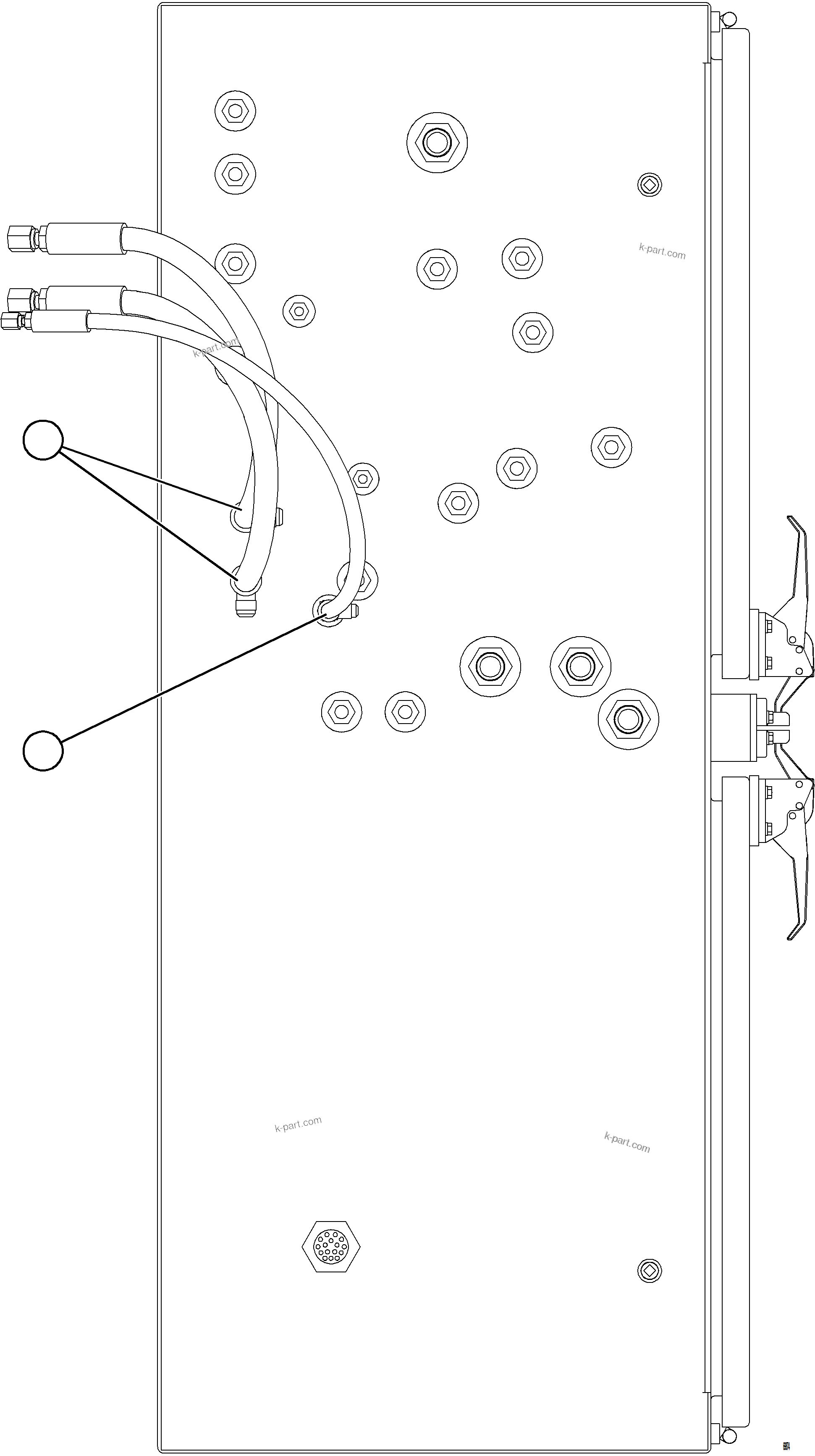 Komatsu parts book diagram for AFE75-M 980E-5 S/N A50044 - A50046, A50048  COPPER MOUNTAIN: STEERING CONTROL UNIT PIPING    3/3