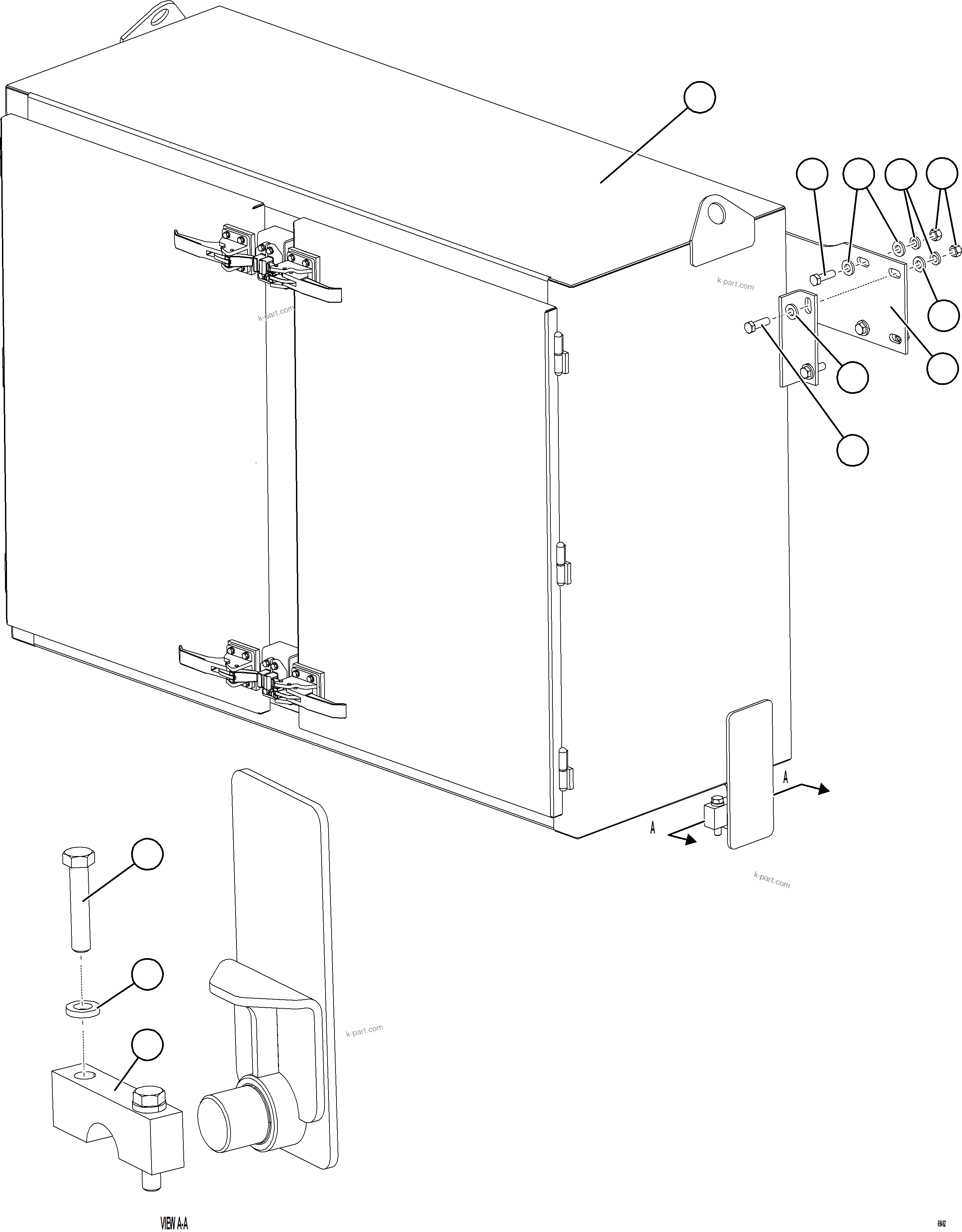 Komatsu parts book diagram for AFE75-M 980E-5 S/N A50044 - A50046, A50048  COPPER MOUNTAIN: HYDRAULIC BRAKE CABINET INSTALLATION