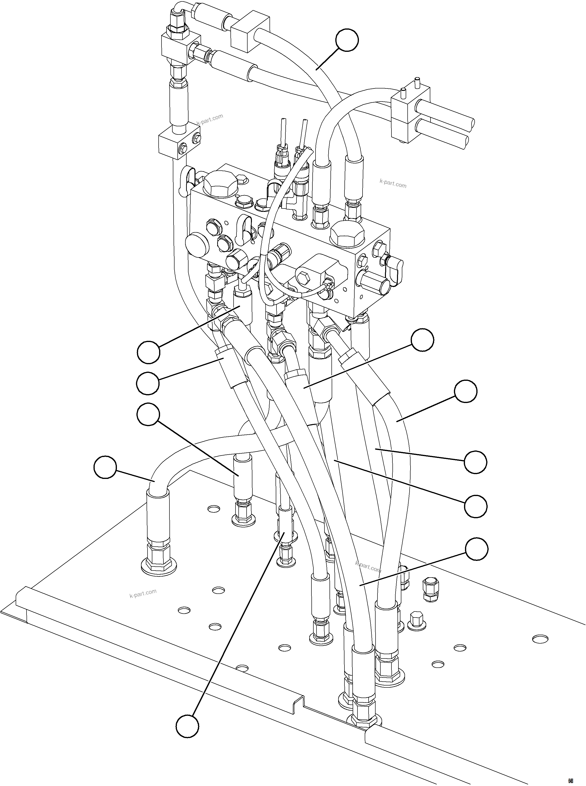 Komatsu parts book diagram for AFE75-M 980E-5 S/N A50044 - A50046, A50048  COPPER MOUNTAIN: BRAKE MANIFOLD COMPONENTS    2/2