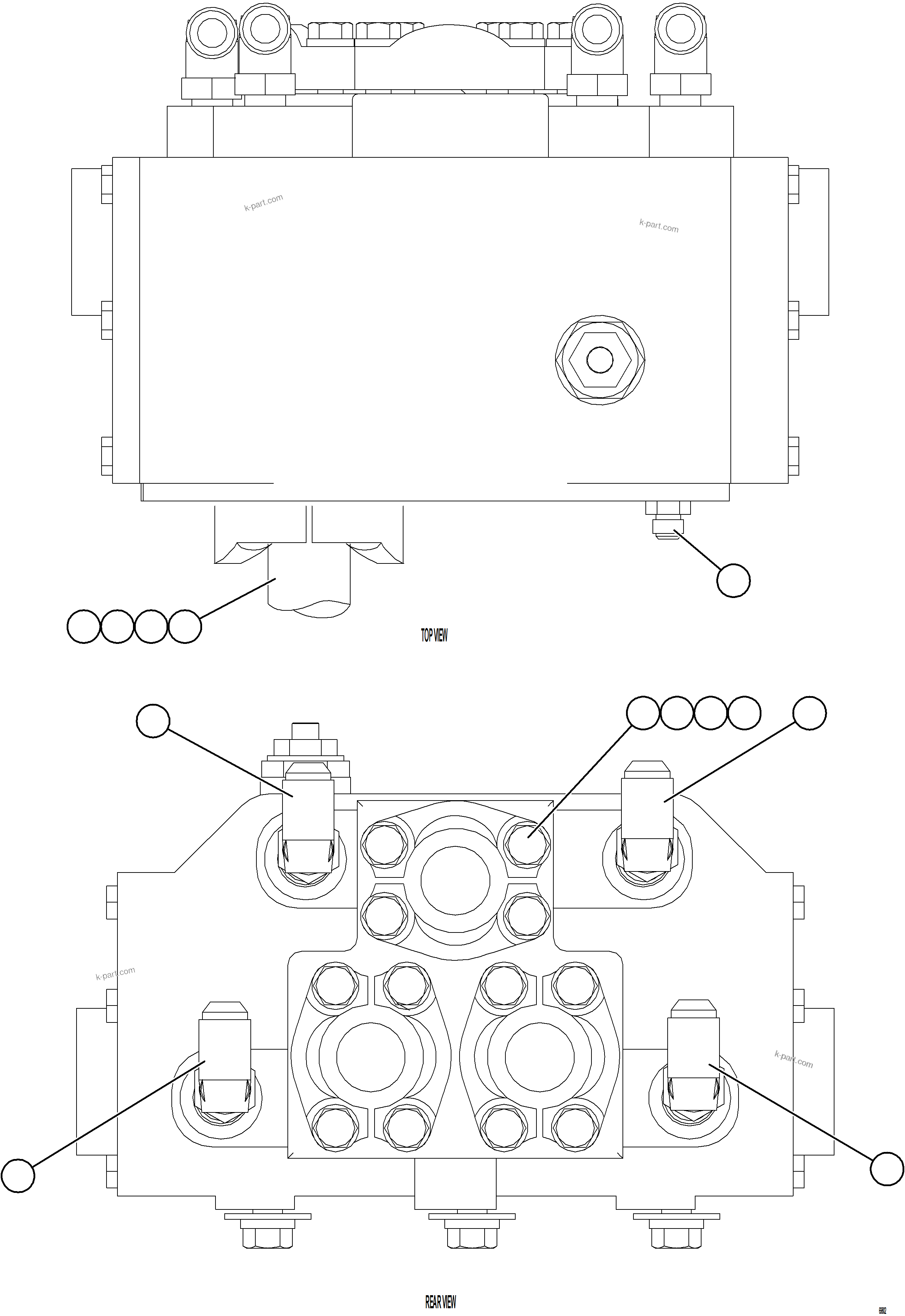 Komatsu parts book diagram for AFE75-M 980E-5 S/N A50044 - A50046, A50048  COPPER MOUNTAIN: FLOW AMPLIFIER HOSE FITTINGS