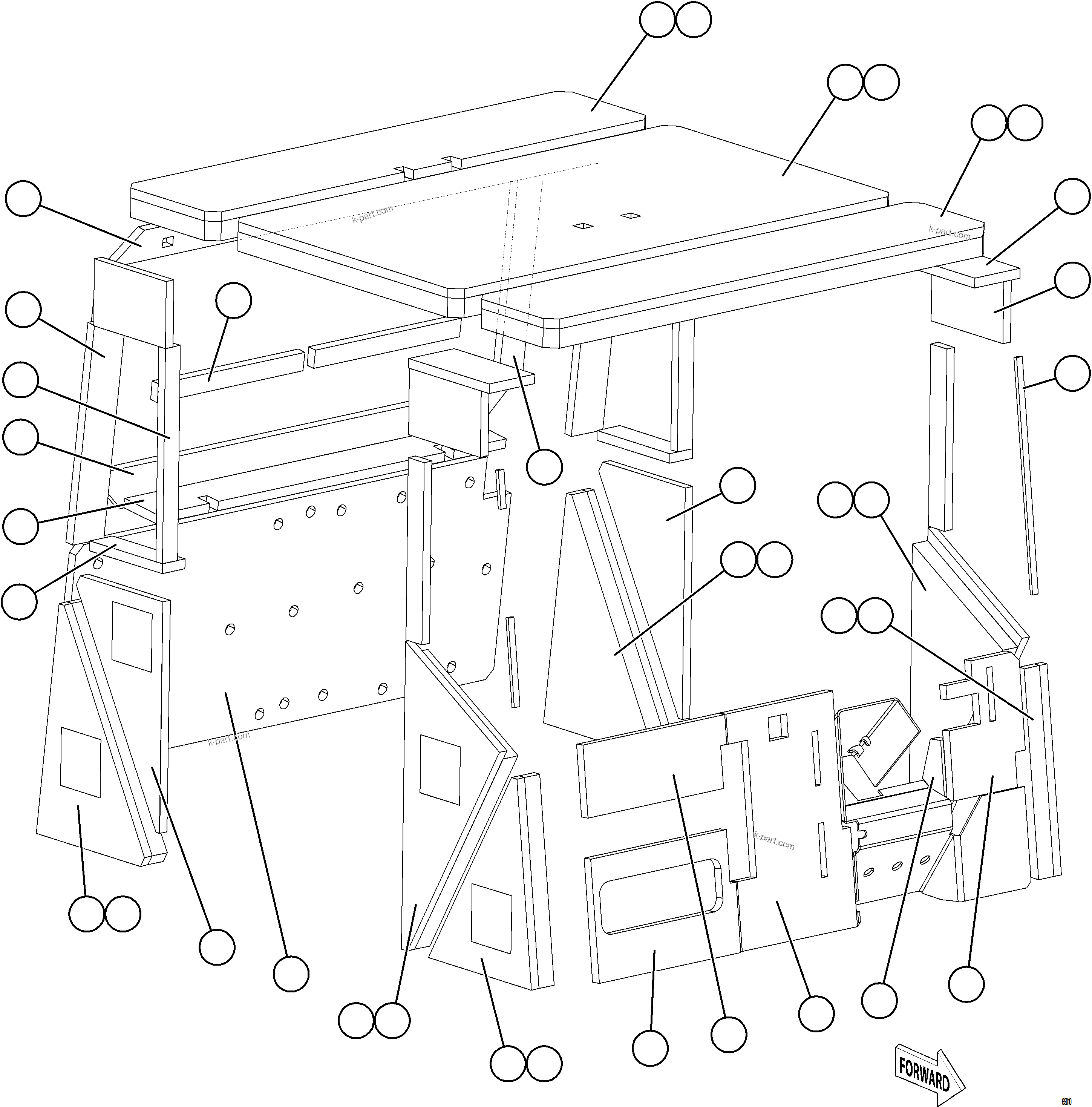 Komatsu parts book diagram for AFE75-M 980E-5 S/N A50044 - A50046, A50048  COPPER MOUNTAIN: CAB INSULATION    2/2