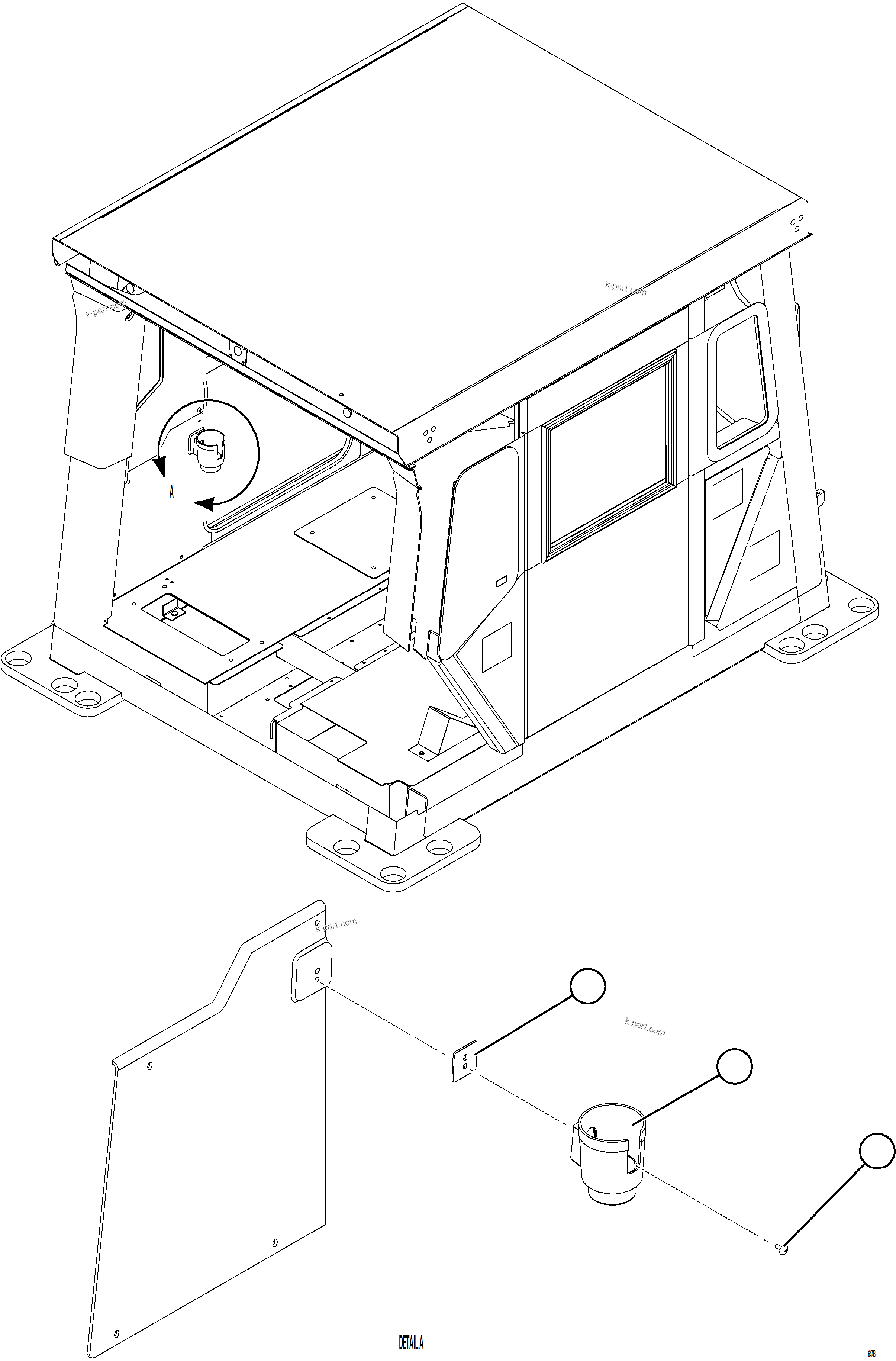 Komatsu parts book diagram for AFE75-M 980E-5 S/N A50044 - A50046, A50048  COPPER MOUNTAIN: CUP HOLDER