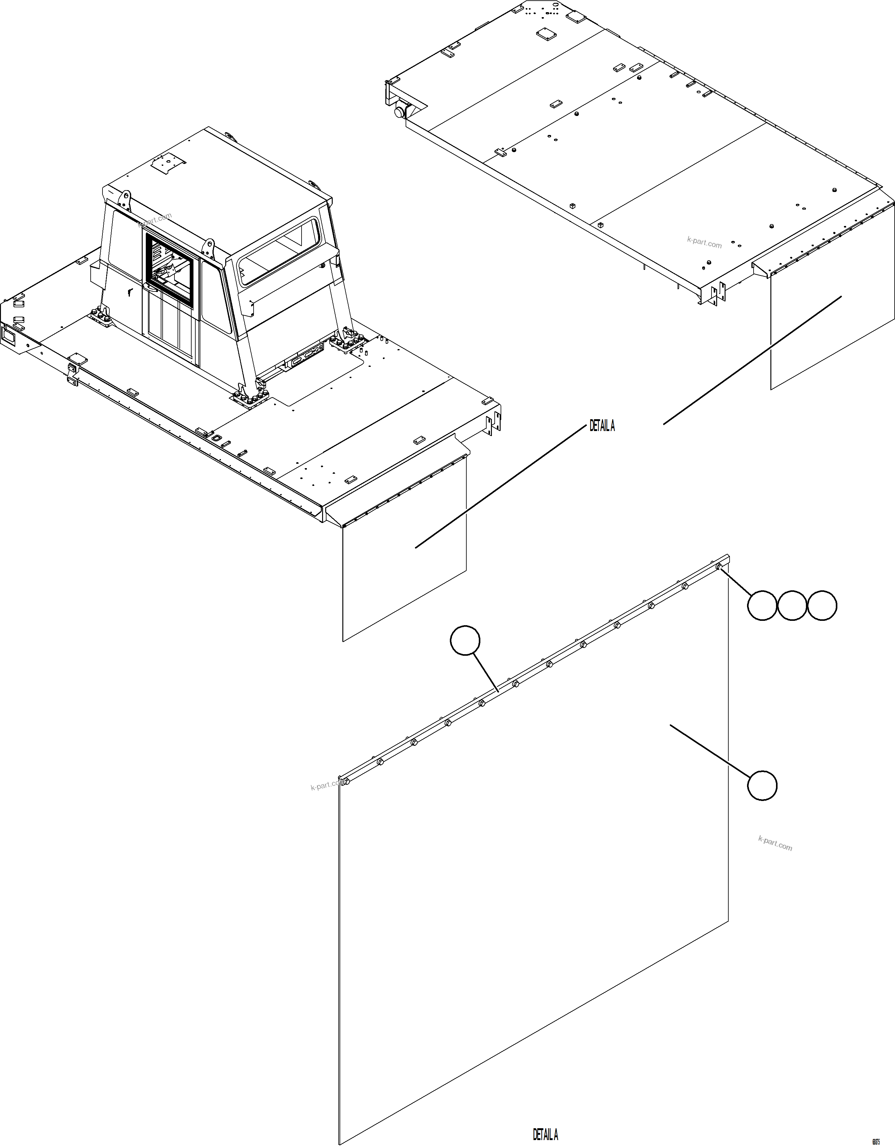 Komatsu parts book diagram for AFE75-M 980E-5 S/N A50044 - A50046, A50048  COPPER MOUNTAIN: DECK MUD FLAPS    2/2