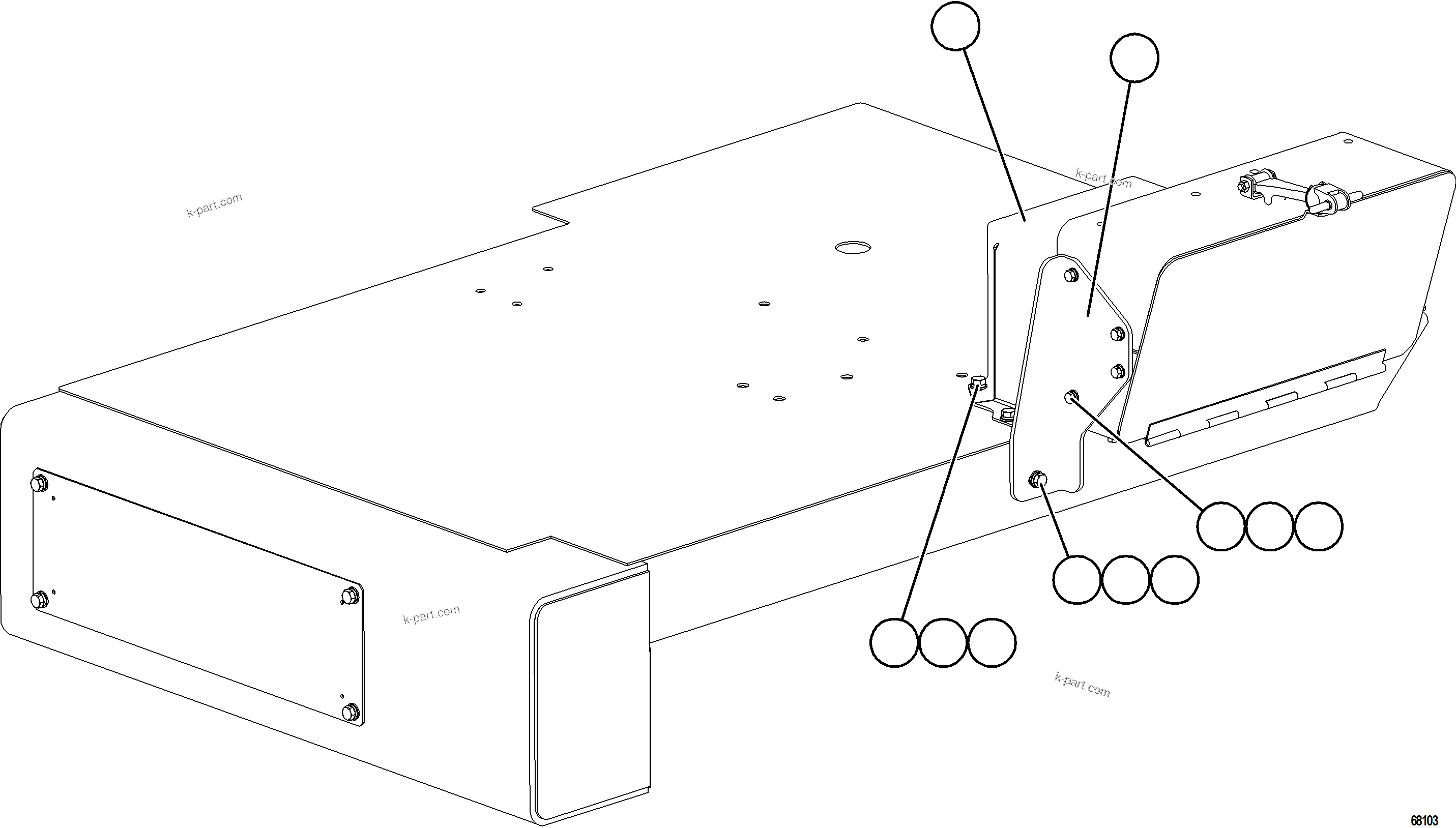 Komatsu parts book diagram for AFE75-M 980E-5 S/N A50044 - A50046, A50048  COPPER MOUNTAIN: ISOLATION BOX WIRING COVERS