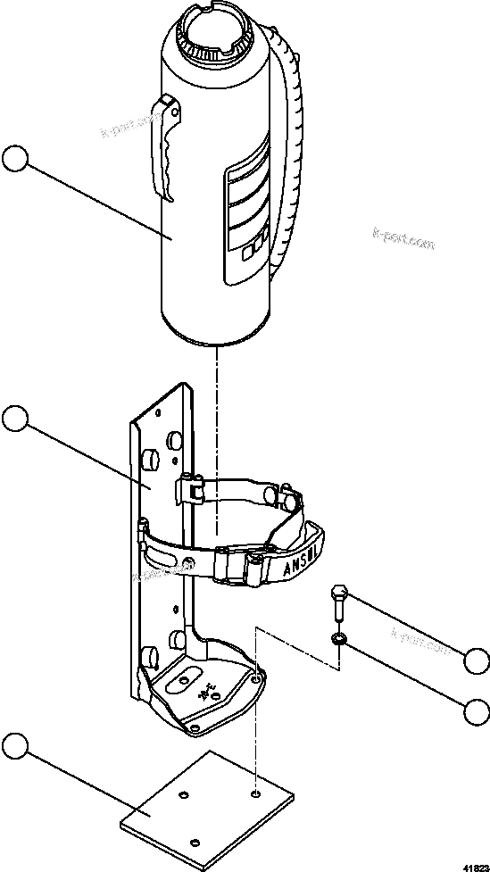 Komatsu parts book diagram for AFE75-M 980E-5 S/N A50044 - A50046, A50048  COPPER MOUNTAIN: FIRE EXTINGUISHER