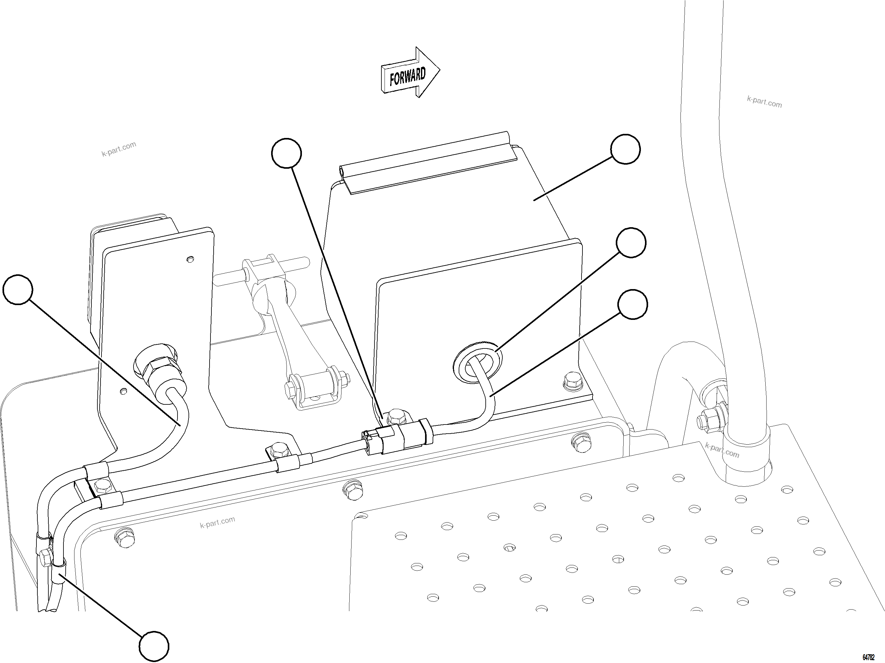 Komatsu parts book diagram for AFE75-R 980E-5 S/N A50054 - A50057  SPENCE: GROUND LEVEL ENGINE SHUTDOWN SWITCH