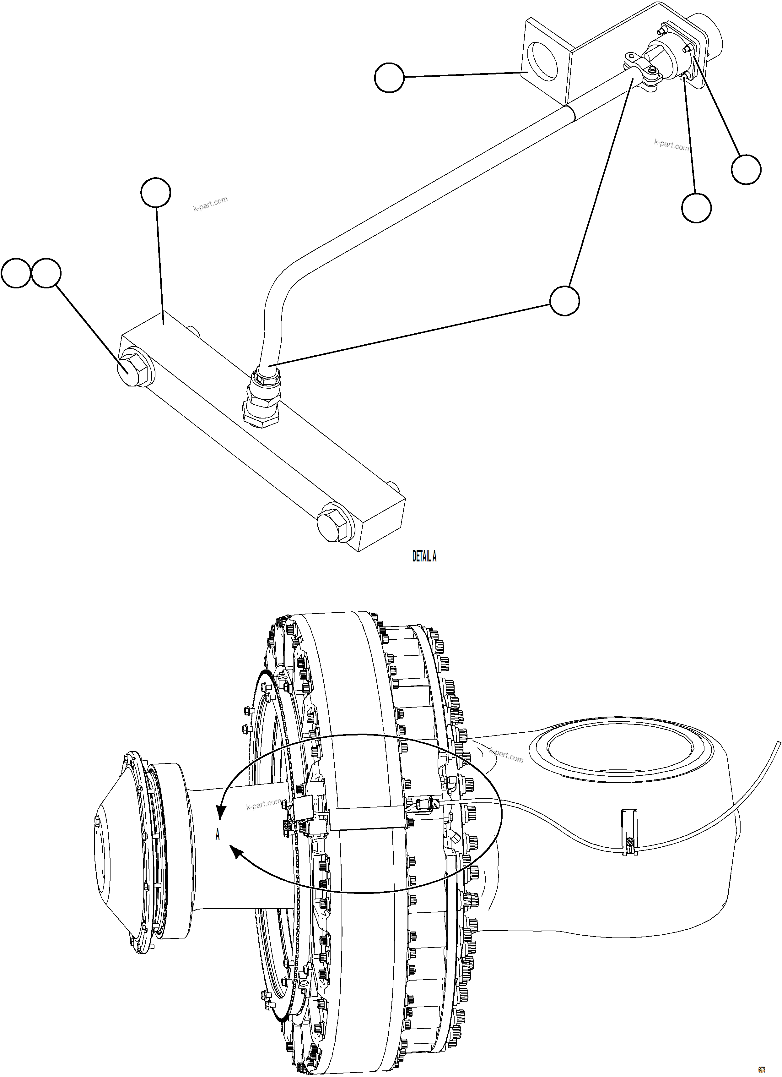 Komatsu parts book diagram for AFE75-R 980E-5 S/N A50054 - A50057  SPENCE: FRONT WHEEL SPEED SENSOR INSTALLATION