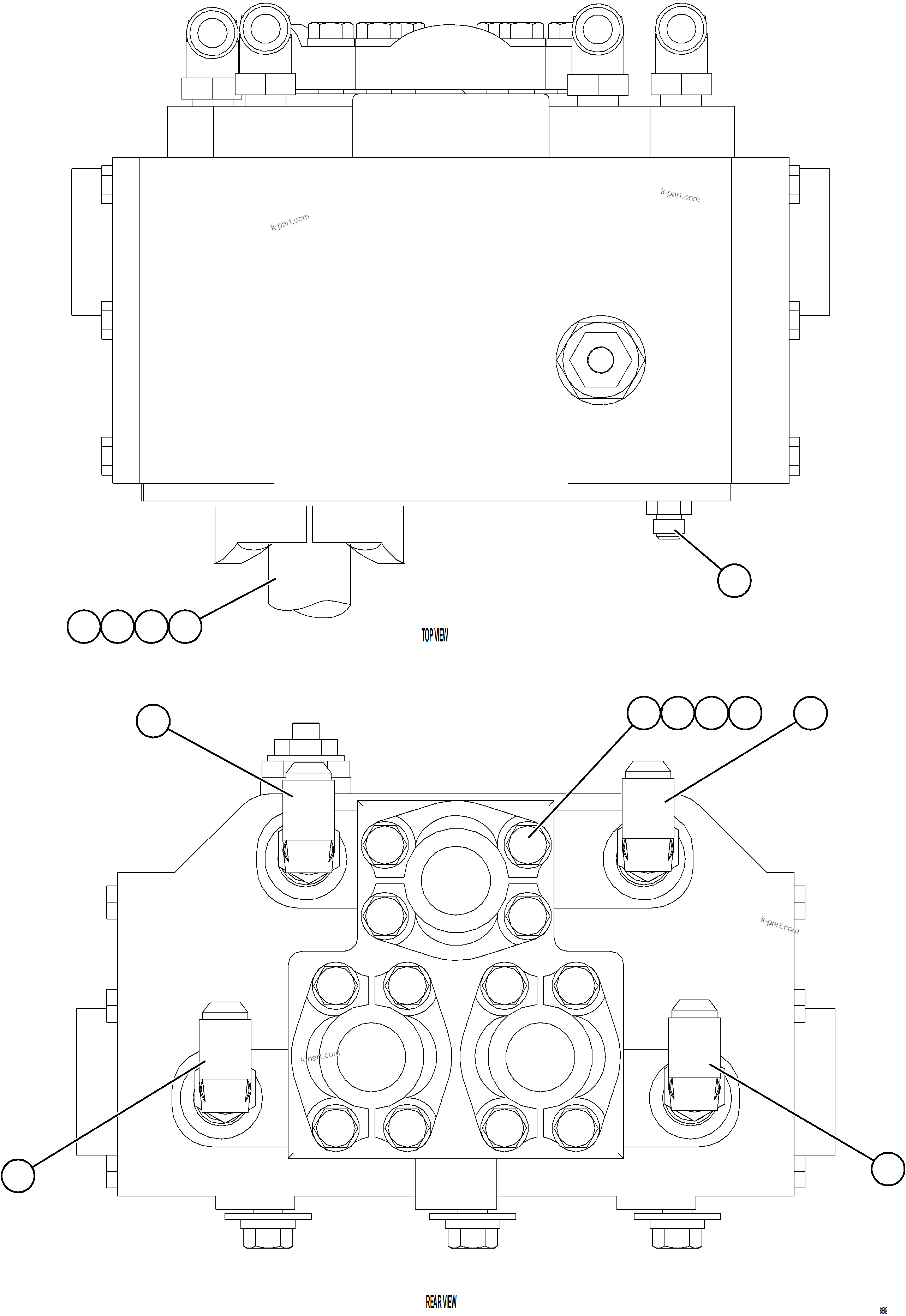 Komatsu parts book diagram for AFE75-R 980E-5 S/N A50054 - A50057  SPENCE: FLOW AMPLIFIER HOSE FITTINGS