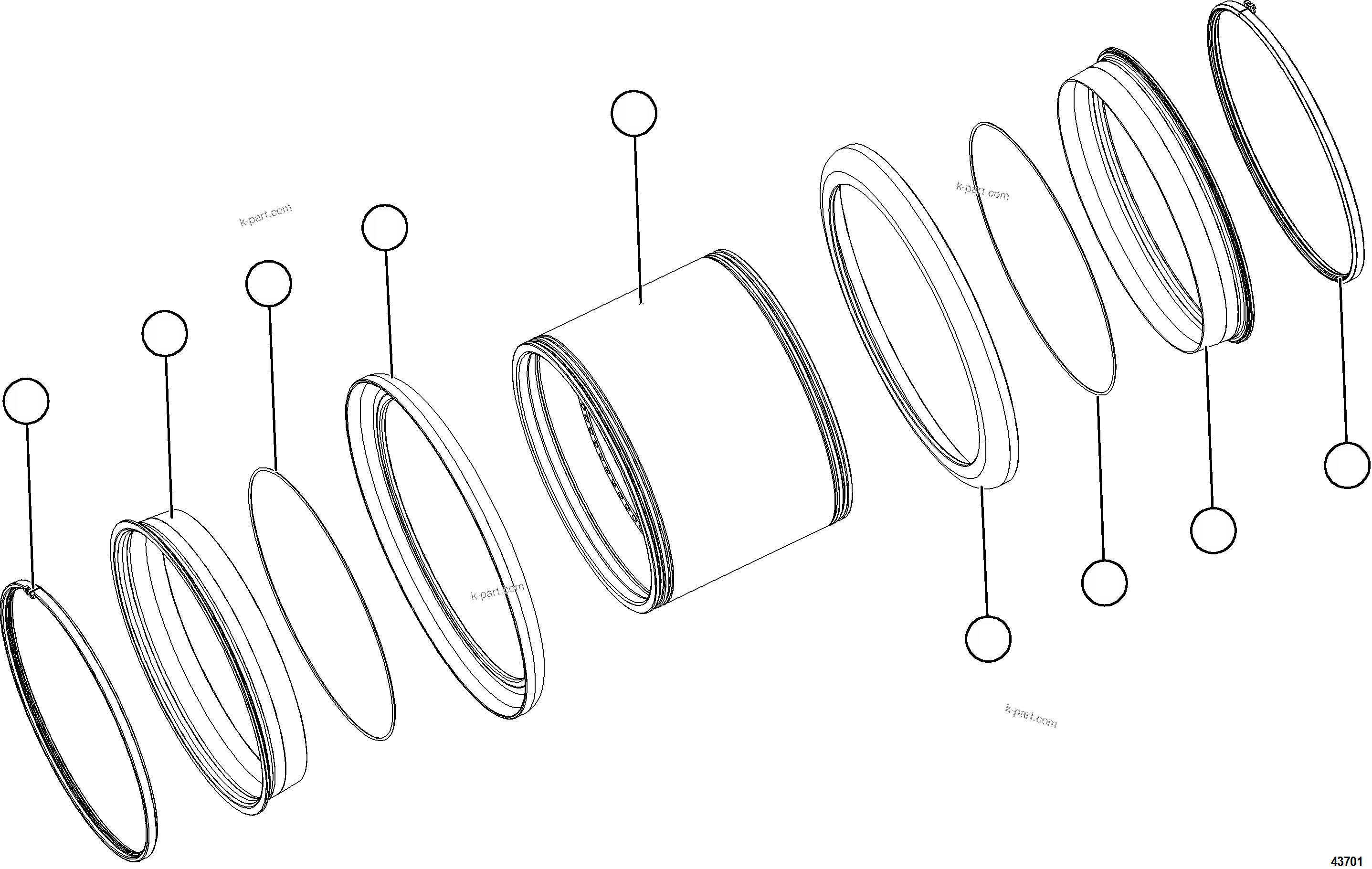 Komatsu parts book diagram for AFE75-R 980E-5 S/N A50054 - A50057  SPENCE: SMART RIM ASSEMBLY - REAR OUTER