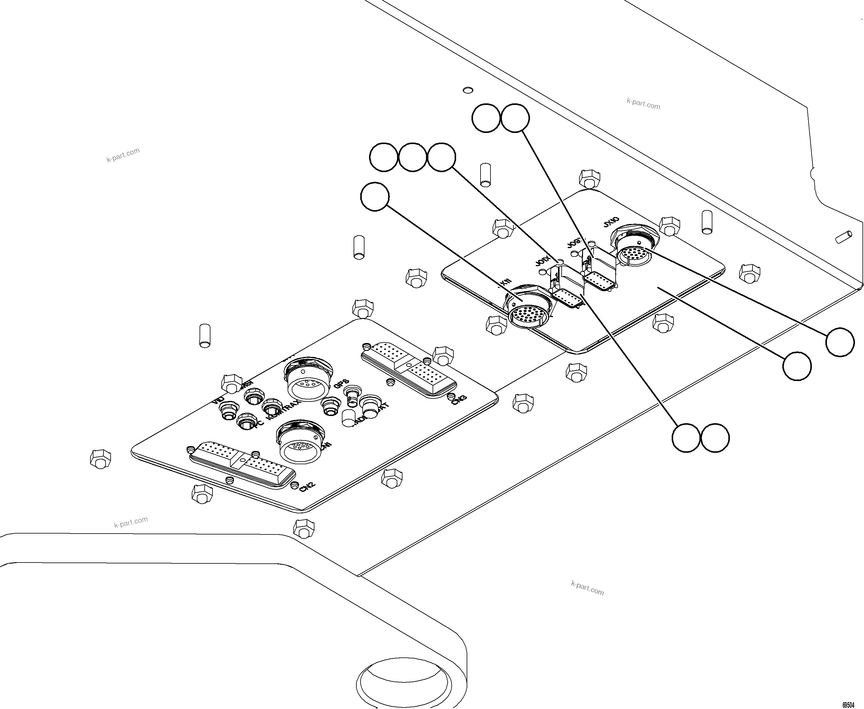 Komatsu parts book diagram for AFE75-R 980E-5 S/N A50054 - A50057  SPENCE: KOMVISION CONTROLLER BOX    2/2