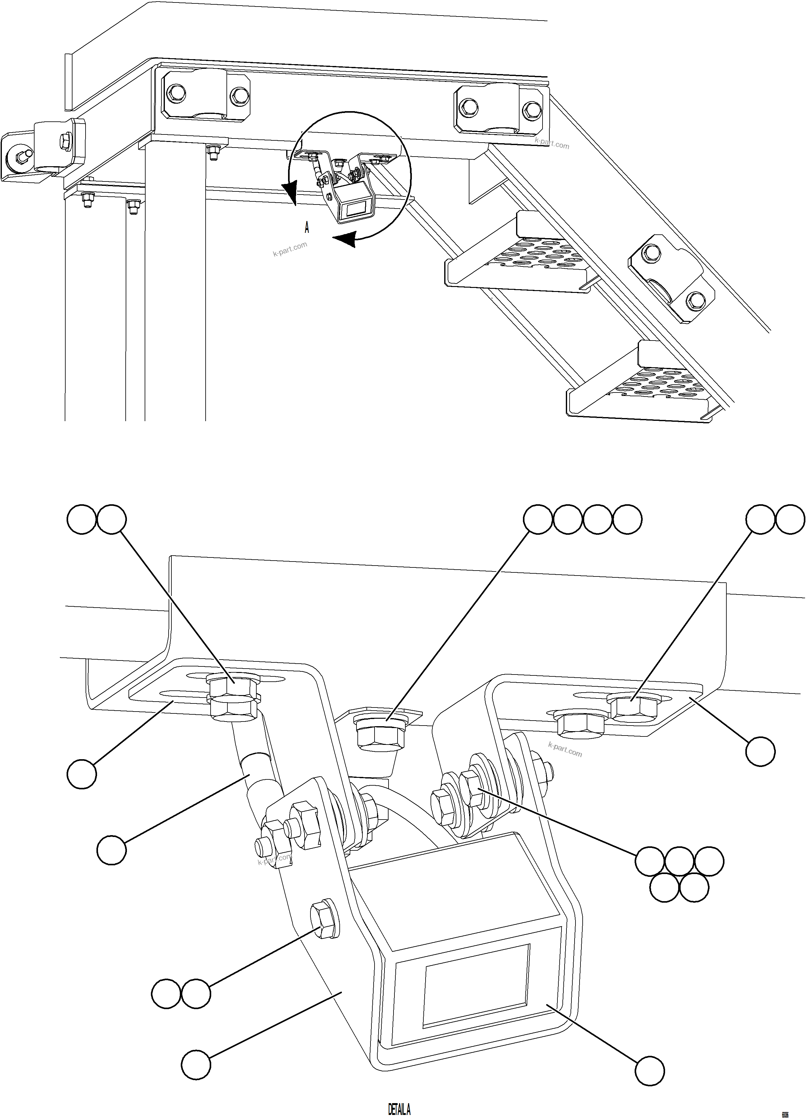 Komatsu parts book diagram for AFE75-R 980E-5 S/N A50054 - A50057  SPENCE: KOMVISION CAMERA INSTALLATION - FRONT