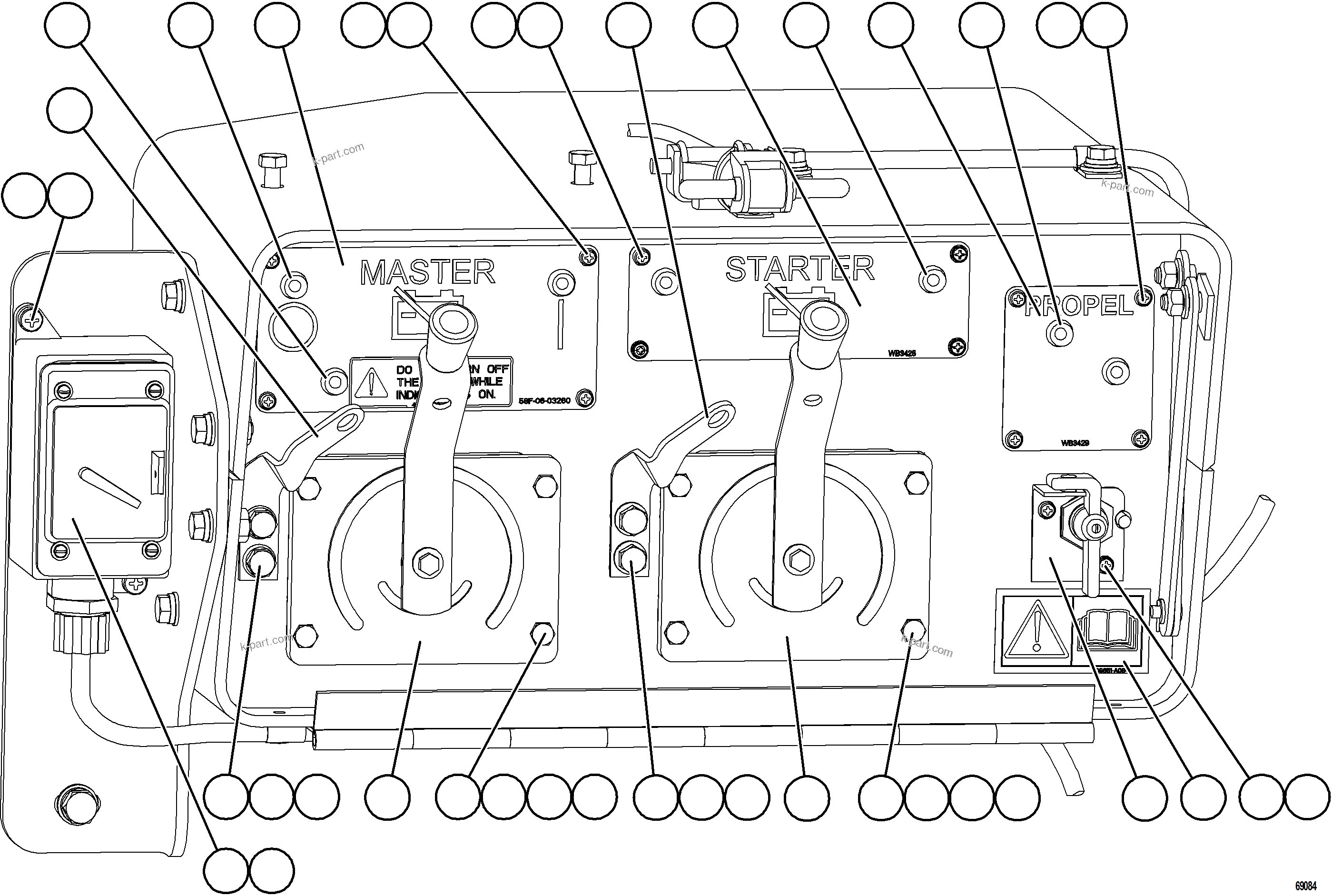 Komatsu parts book diagram for AFE77-AB 830E-5 S/N A50077 - A50078  DOWNER EDI: ISOLATION BOX    1/2