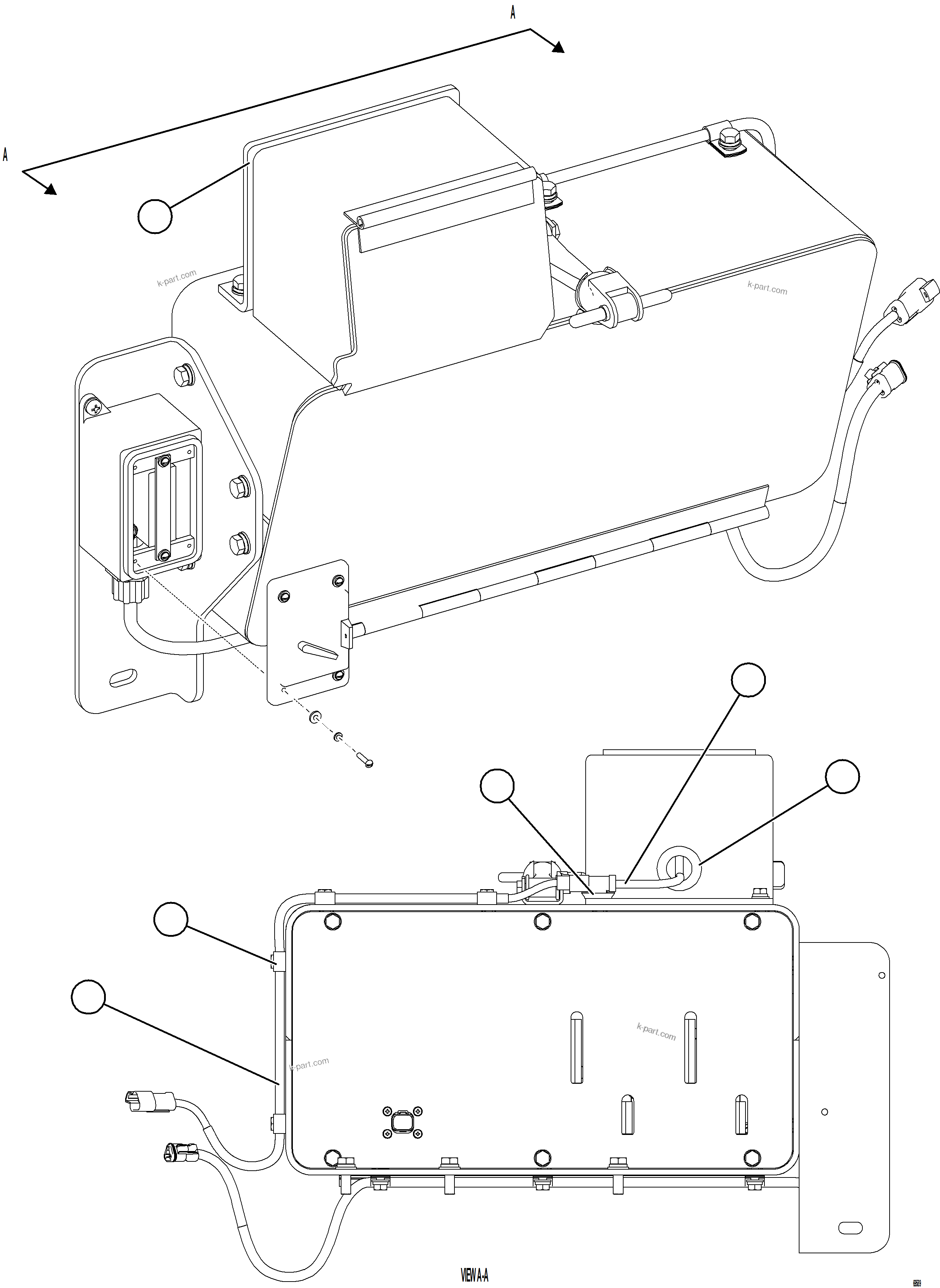 Komatsu parts book diagram for AFE77-AB 830E-5 S/N A50077 - A50078  DOWNER EDI: GROUND LEVEL ENGINE SHUTDOWN SWITCH
