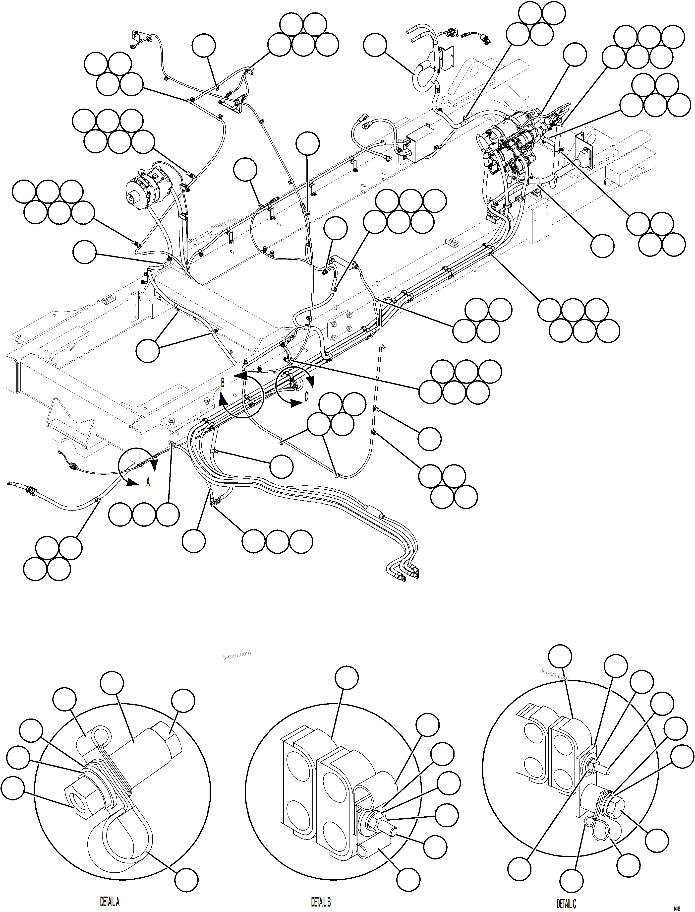 Komatsu parts book diagram for AFE77-AB 830E-5 S/N A50077 - A50078  DOWNER EDI: CRANKING MOTOR WIRING