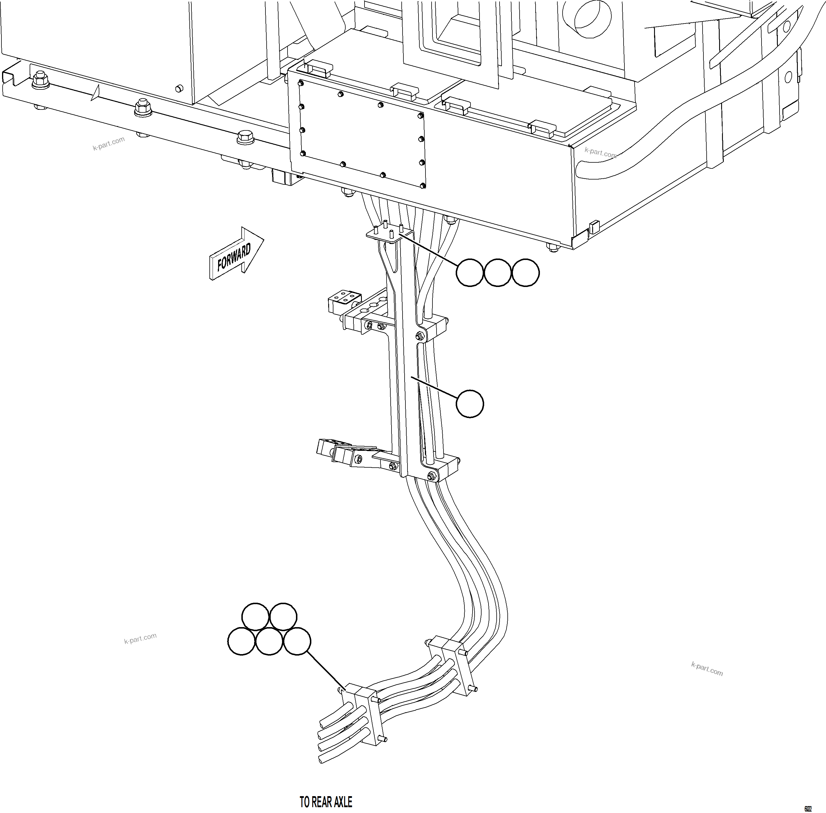 Komatsu parts book diagram for AFE77-AB 830E-5 S/N A50077 - A50078  DOWNER EDI: CONTROL CABINET EXTERNAL WIRING - WHEEL MOTOR