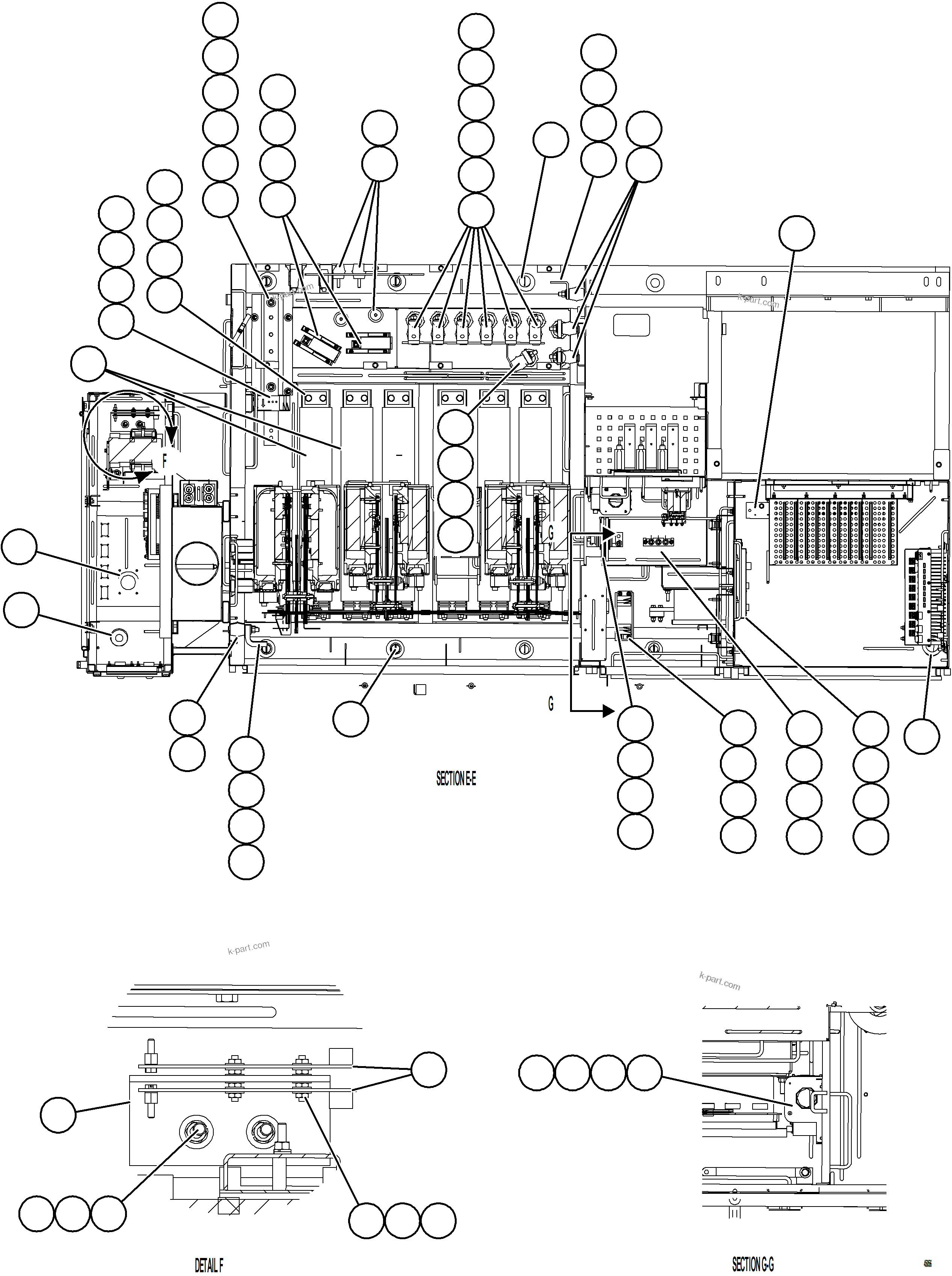 Komatsu parts book diagram for AFE77-AB 830E-5 S/N A50077 - A50078  DOWNER EDI: CONTROL CABINET    3/7