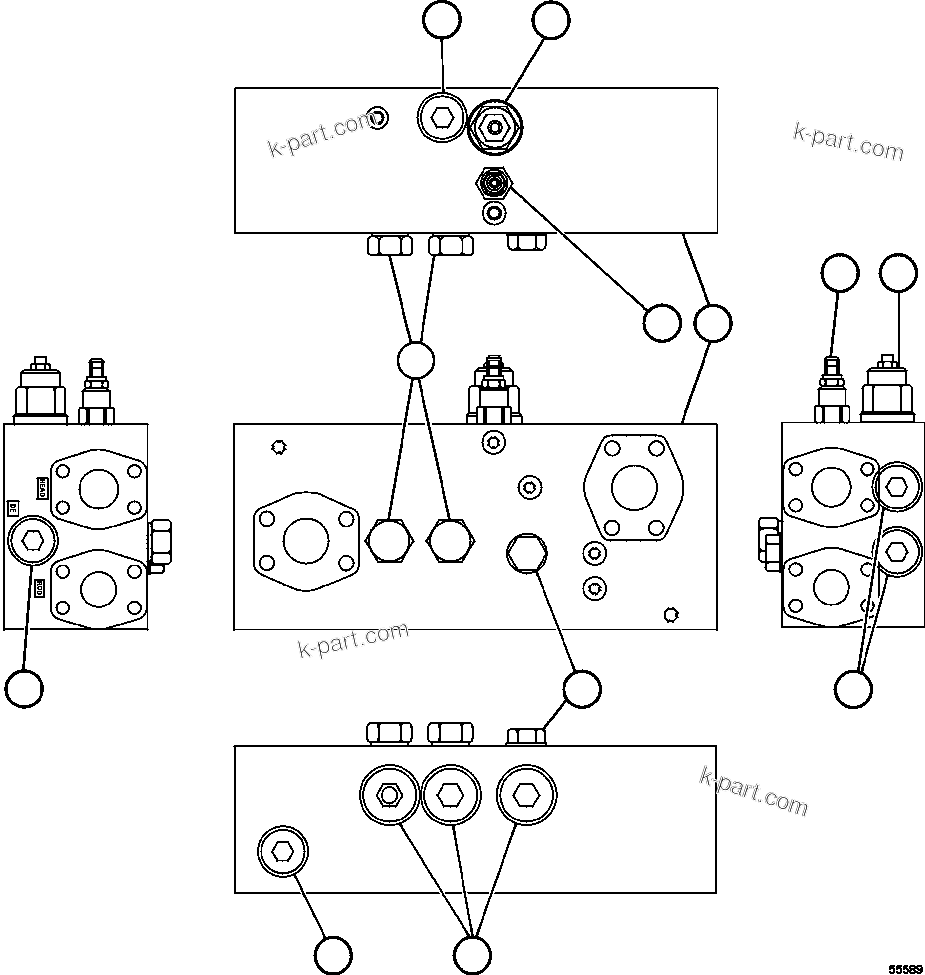 Komatsu parts book diagram for AFE77-AB 830E-5 S/N A50077 - A50078  DOWNER EDI: OVERCENTER VALVE ASSEMBLY    PC0522