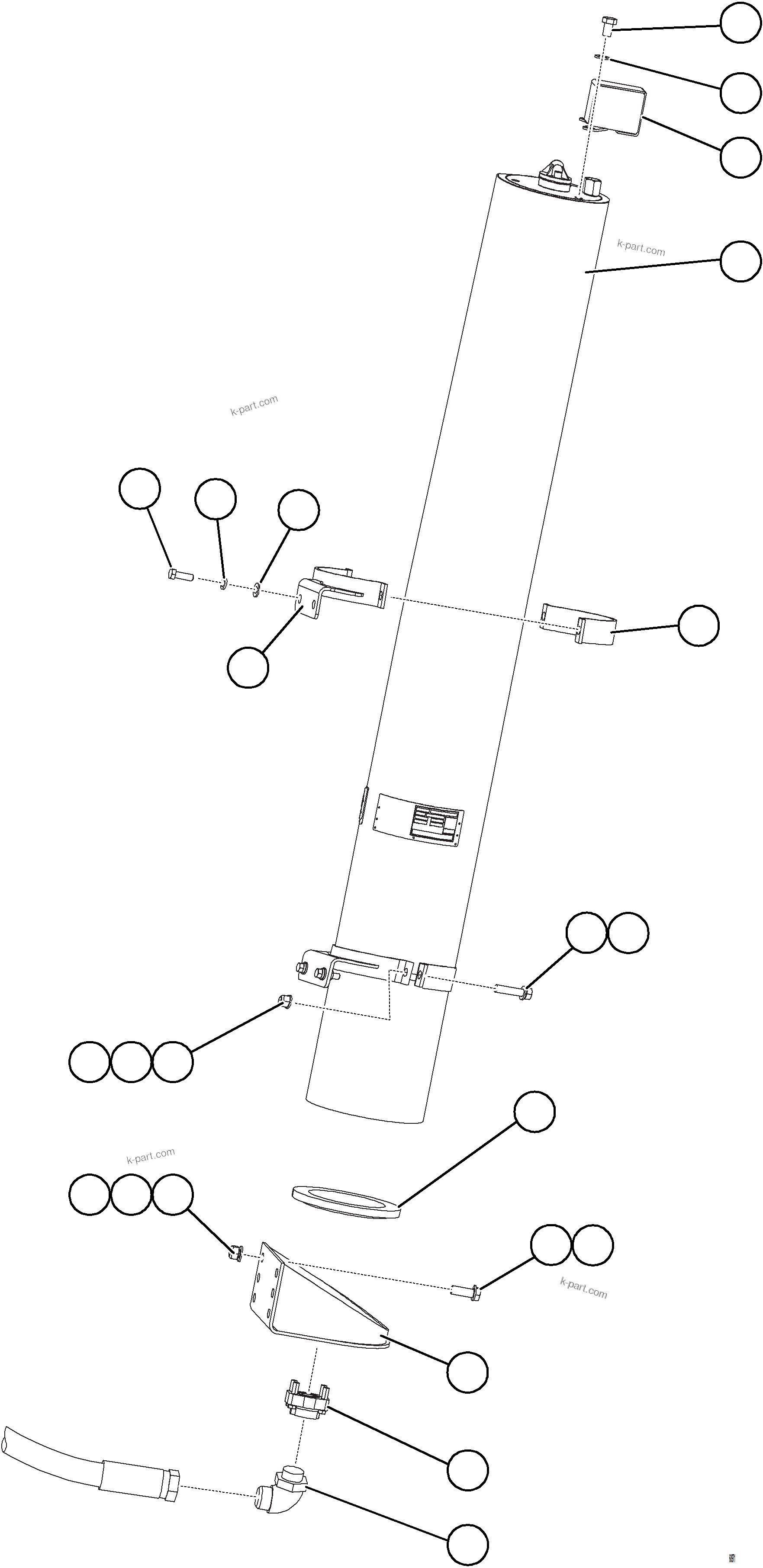 Komatsu parts book diagram for AFE77-AB 830E-5 S/N A50077 - A50078  DOWNER EDI: STEERING ACCUMULATOR INSTALLATION