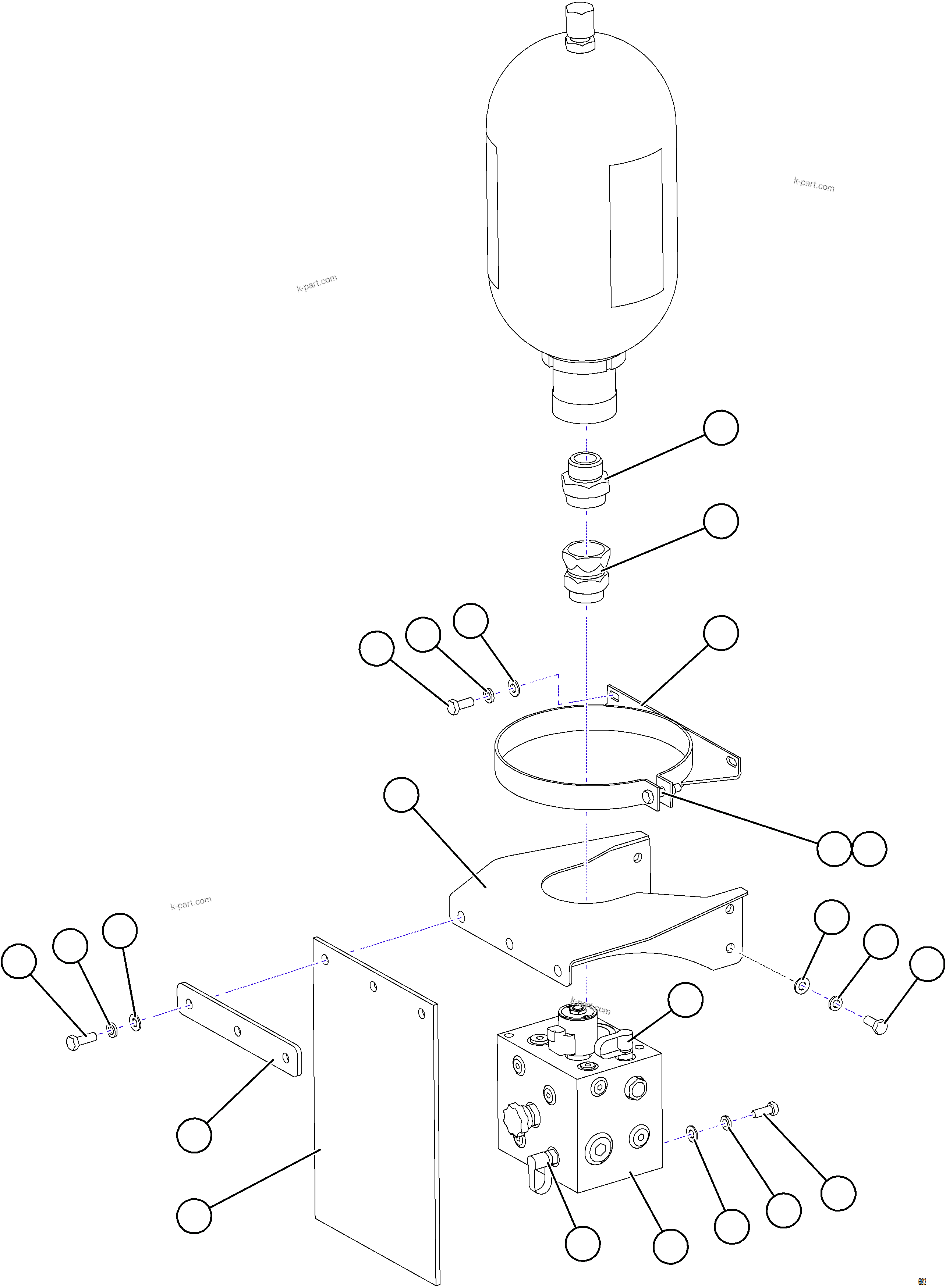 Komatsu parts book diagram for AFE77-AB 830E-5 S/N A50077 - A50078  DOWNER EDI: AUXILIARY HYDRAULIC SYSTEM    2/2