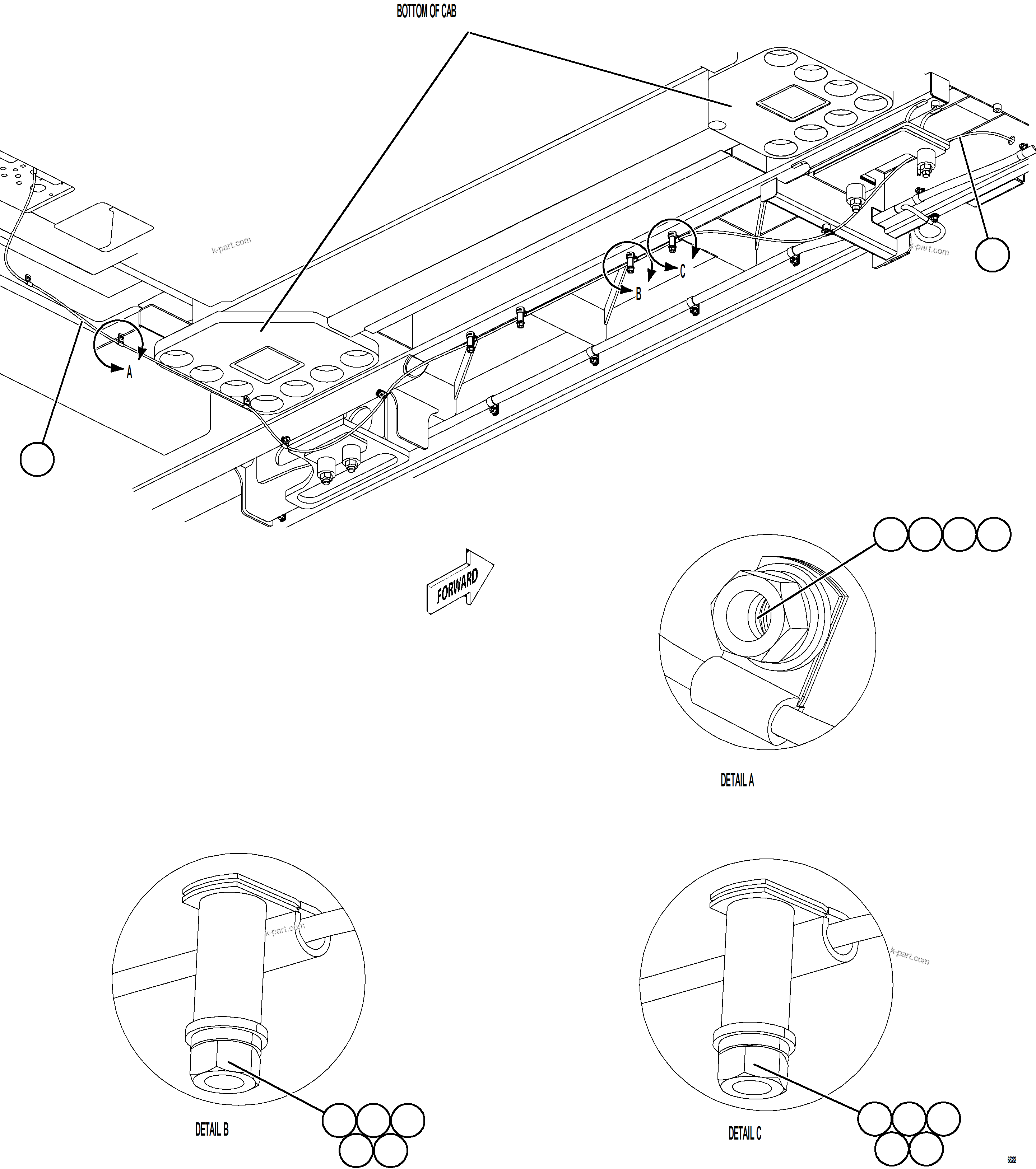 Komatsu parts book diagram for AFE77-AB 830E-5 S/N A50077 - A50078  DOWNER EDI: RADIO ANTENNA INSTALLATION