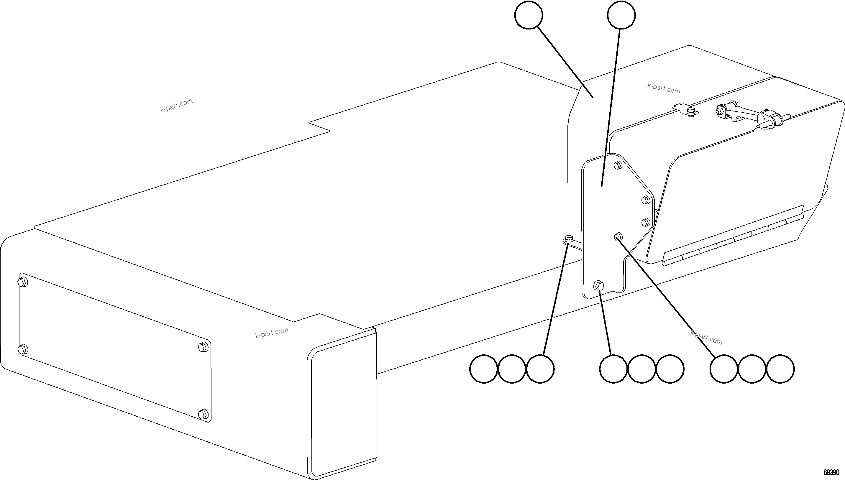 Komatsu parts book diagram for AFE77-AB 830E-5 S/N A50077 - A50078  DOWNER EDI: ISOLATION BOX WIRING COVERS