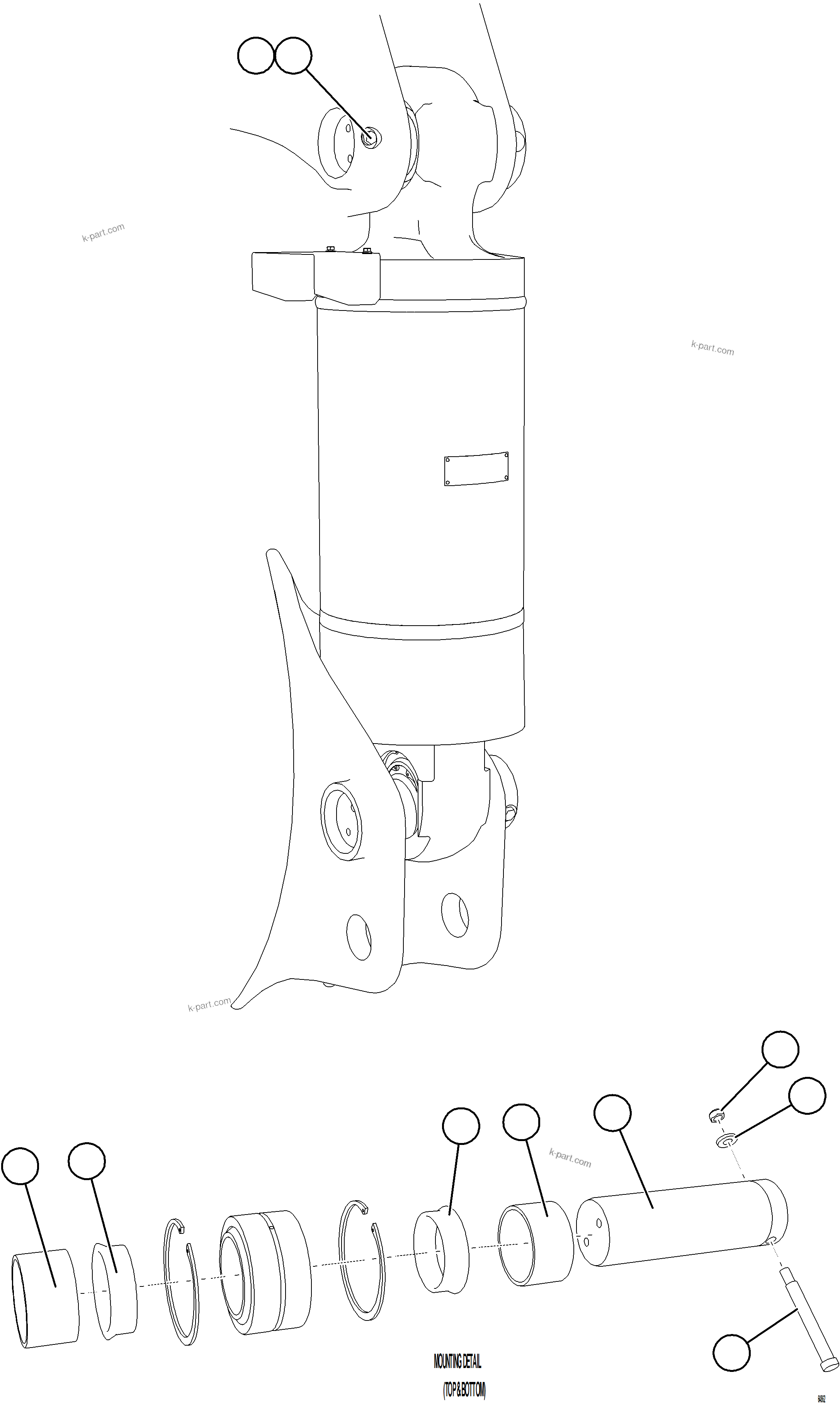 Komatsu parts book diagram for AFE77-AB 830E-5 S/N A50077 - A50078  DOWNER EDI: REAR SUSPENSION INSTALLATION