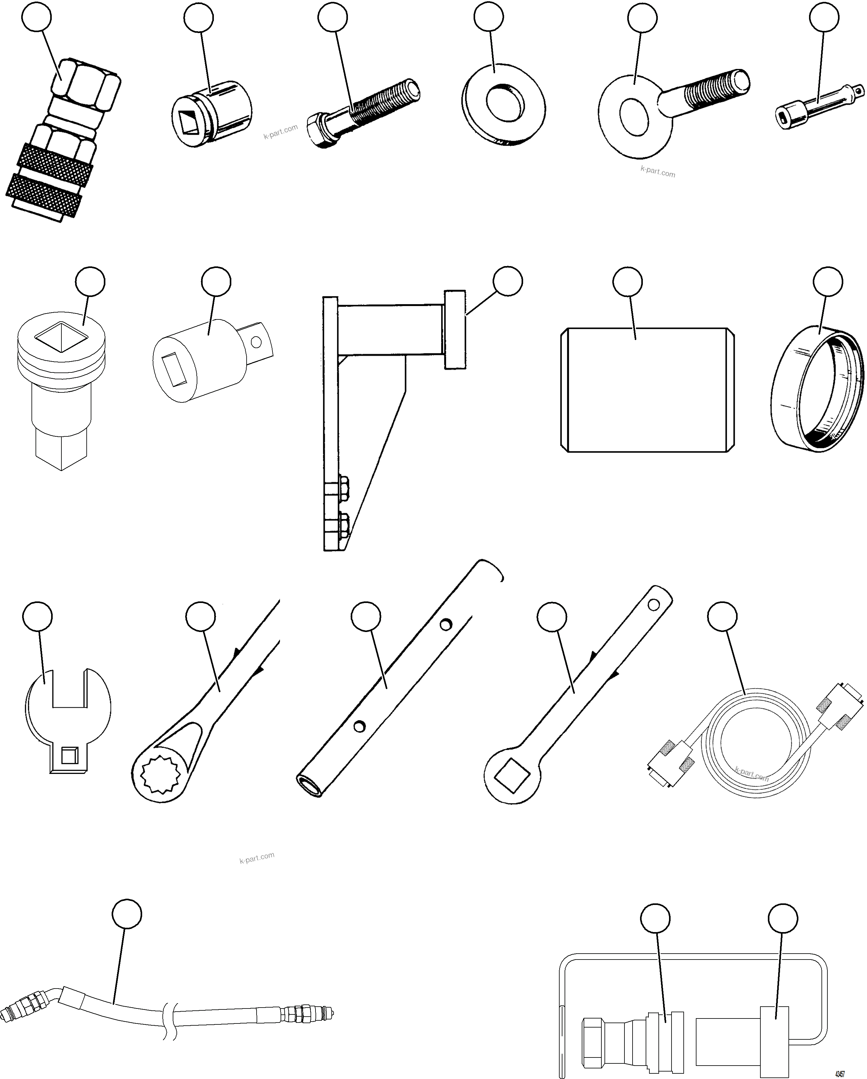 Komatsu parts book diagram for AFE77-AB 830E-5 S/N A50077 - A50078  DOWNER EDI: SPECIAL TOOL GROUP