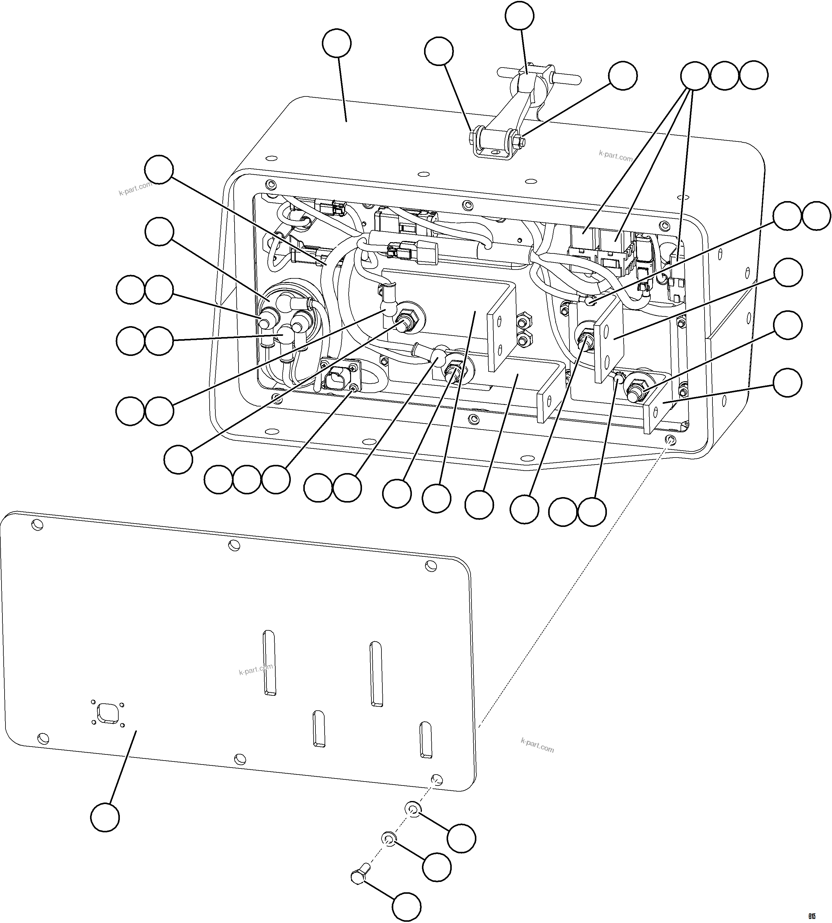 Komatsu parts book diagram for AFE77-AD 830E-5 S/N A50080, A50086  ROBINSON: ISOLATION BOX    2/2