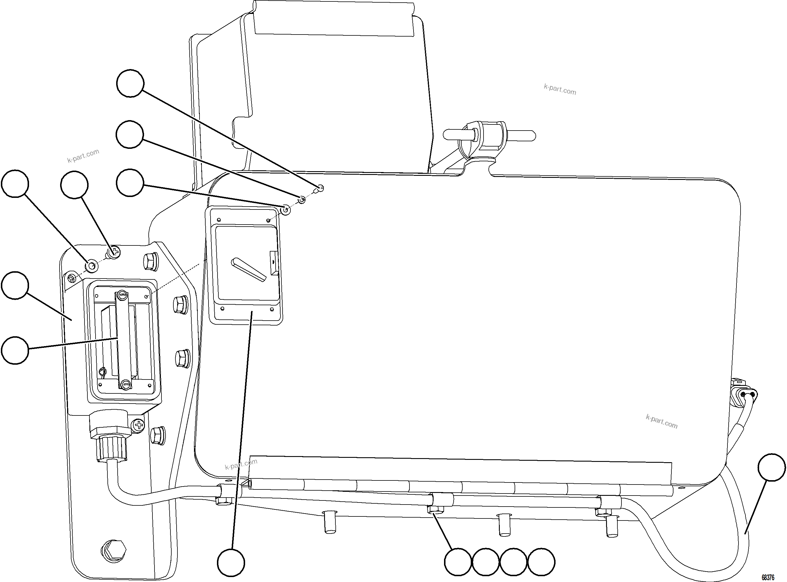 Komatsu parts book diagram for AFE77-AD 830E-5 S/N A50080, A50086  ROBINSON: GROUND LEVEL LADDER LIGHTS SWITCH