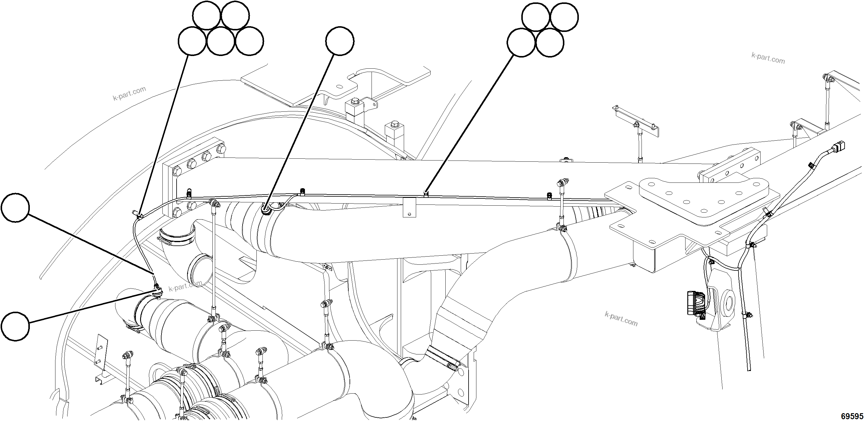 Komatsu parts book diagram for AFE77-AD 830E-5 S/N A50080, A50086  ROBINSON: ENGINE AIR INTAKE PRESSURE SWITCH