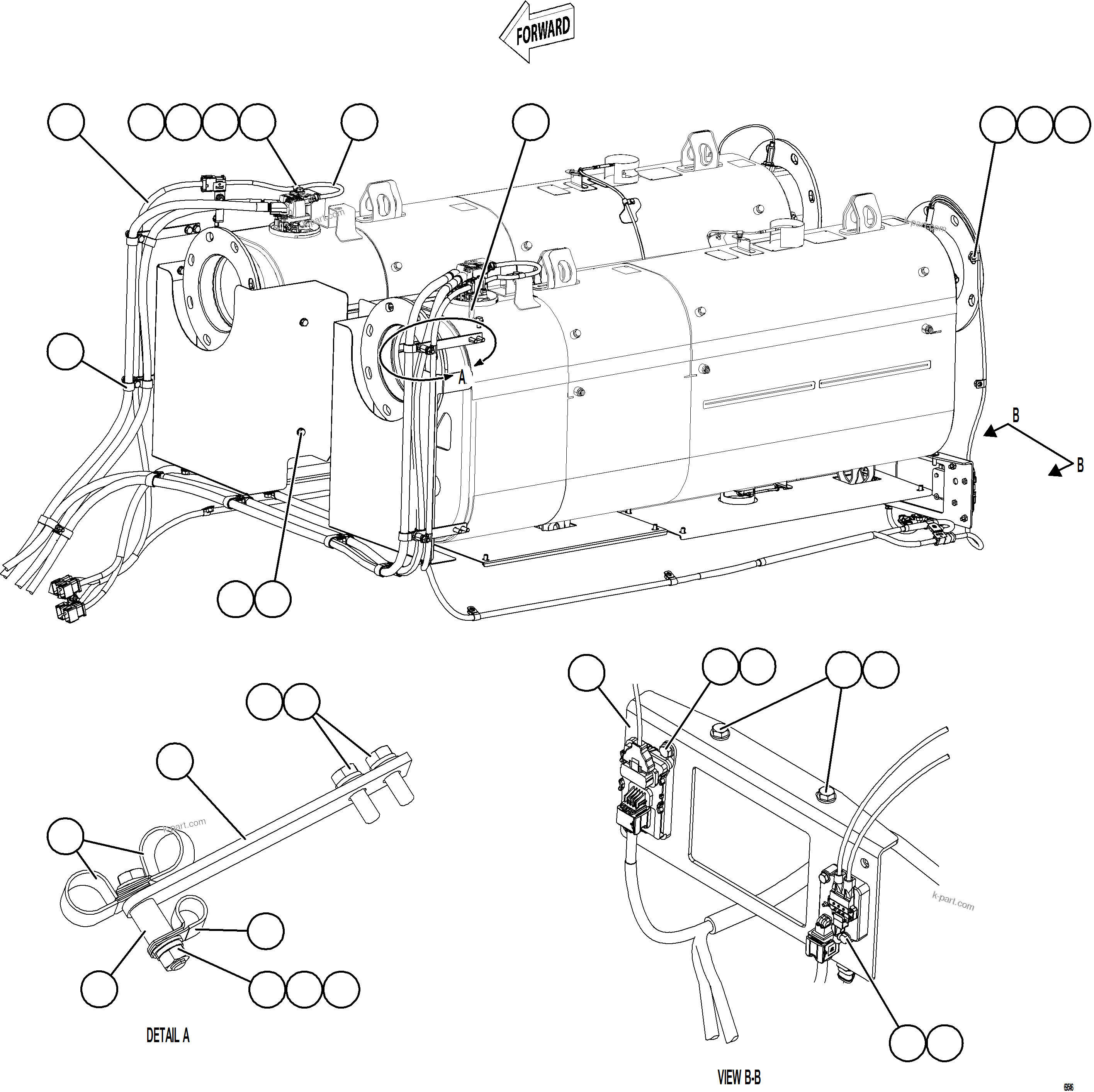 Komatsu parts book diagram for AFE77-AD 830E-5 S/N A50080, A50086  ROBINSON: DEF SYSTEM WIRING    2/4